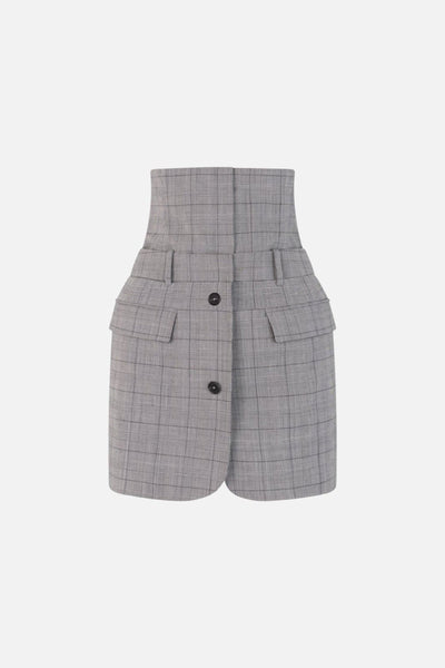 Deconstructed Tailored Corset Mini Skirt in Grey – MONSE