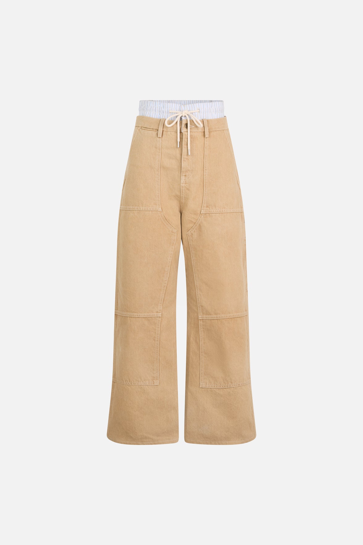 Washed Double Waistband Wide Leg Jeans