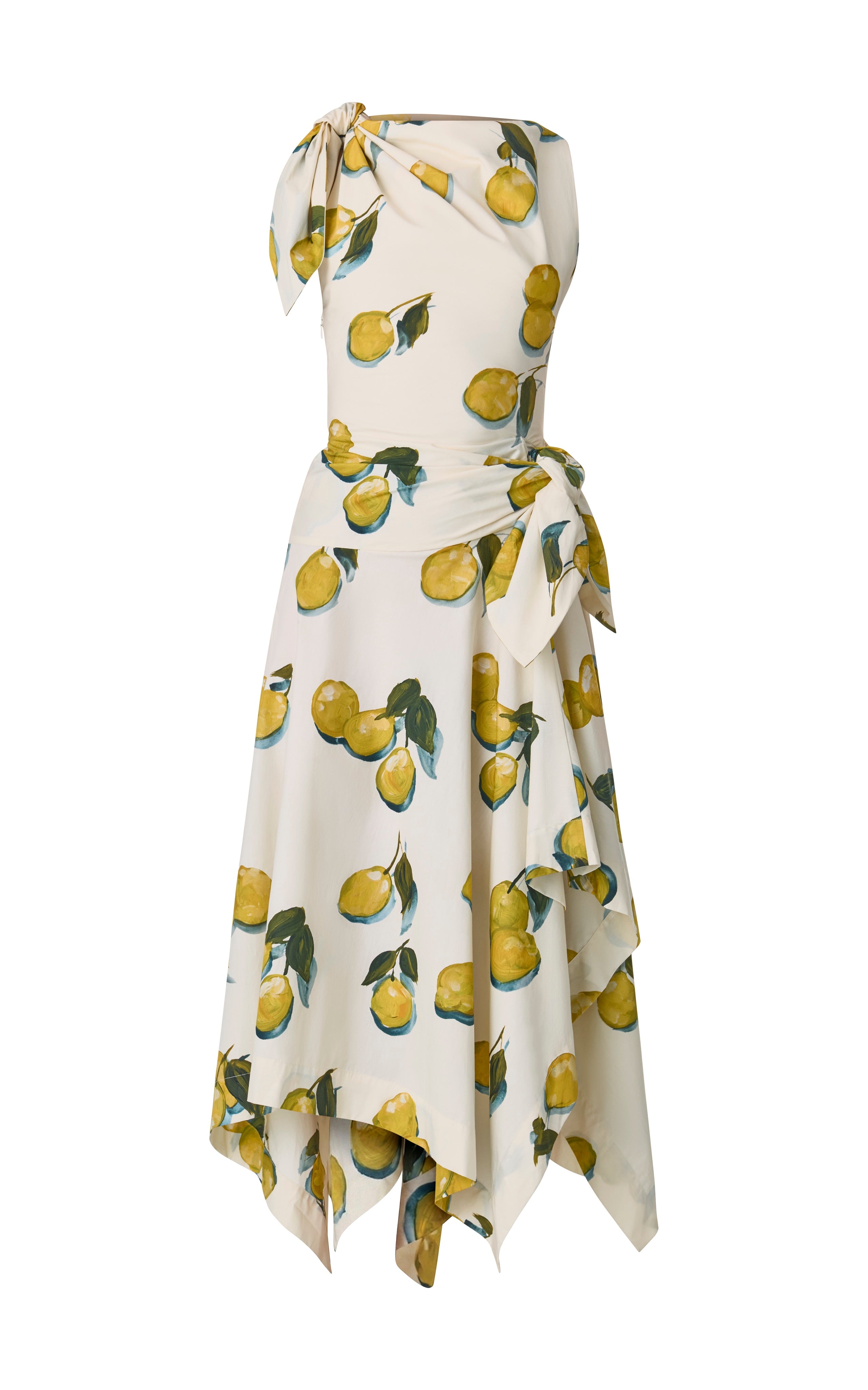 Lemon Painting Print Cotton Poplin