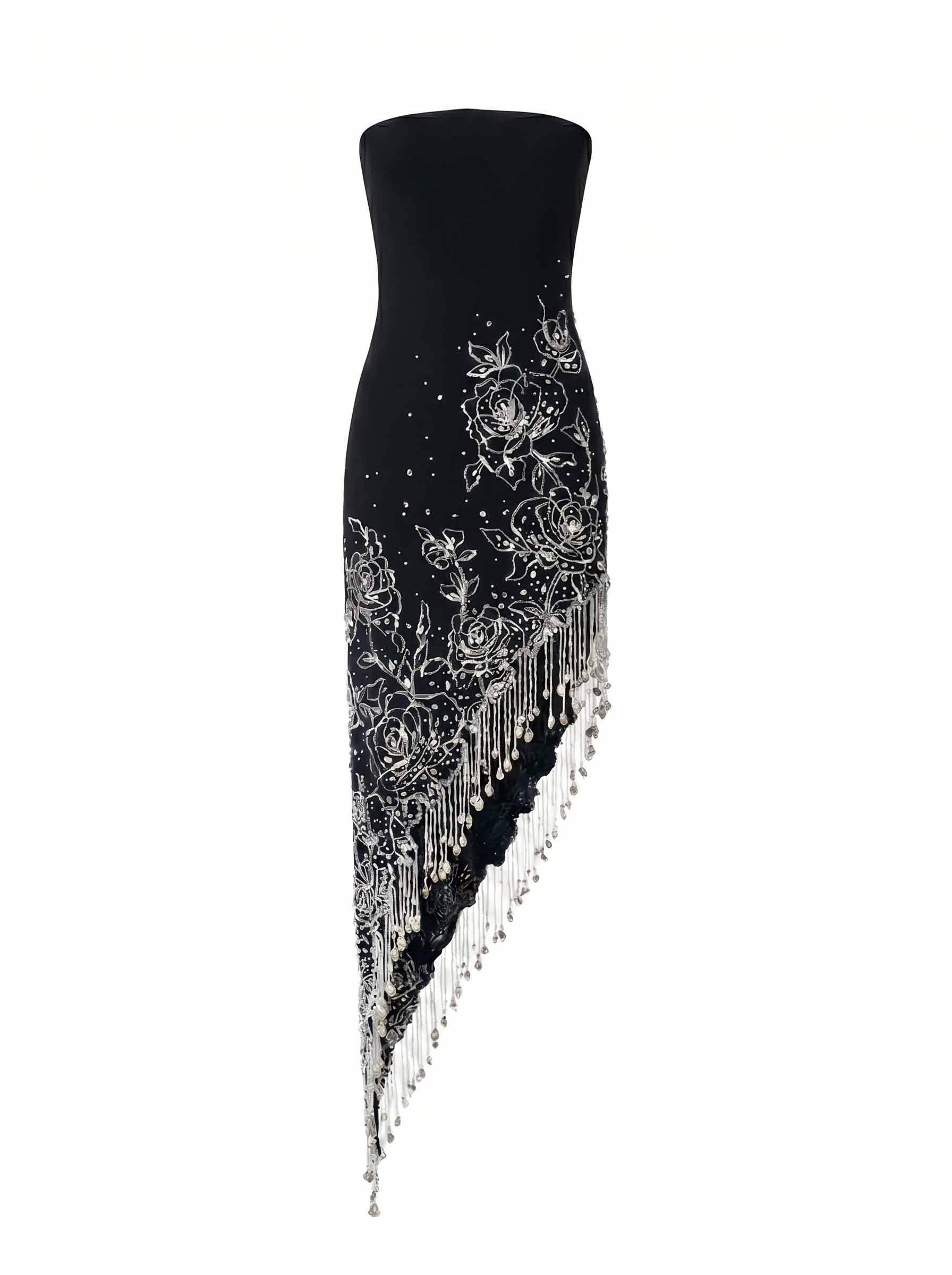 Floral Crystal Fringe Dress