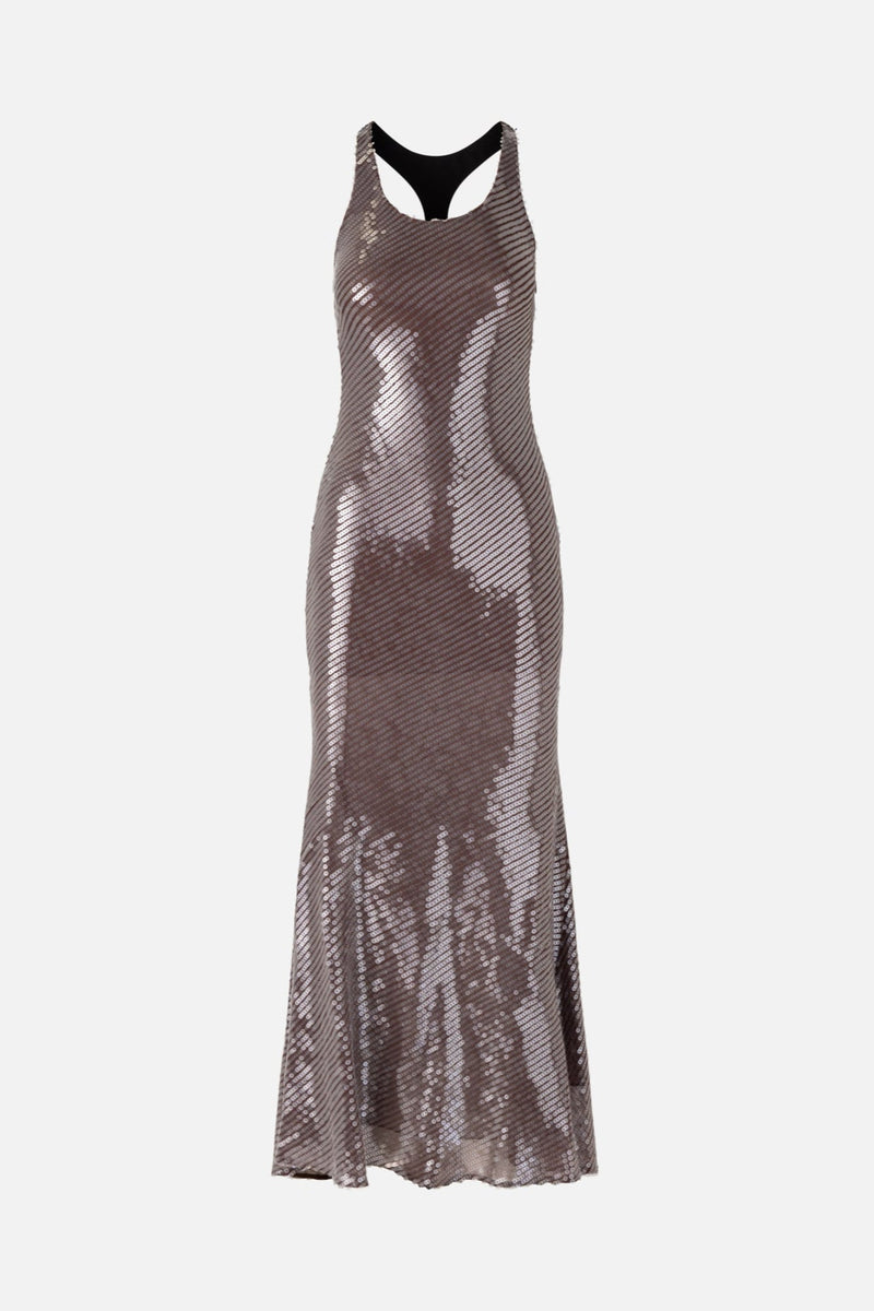 Leather Harness Sequin Dress