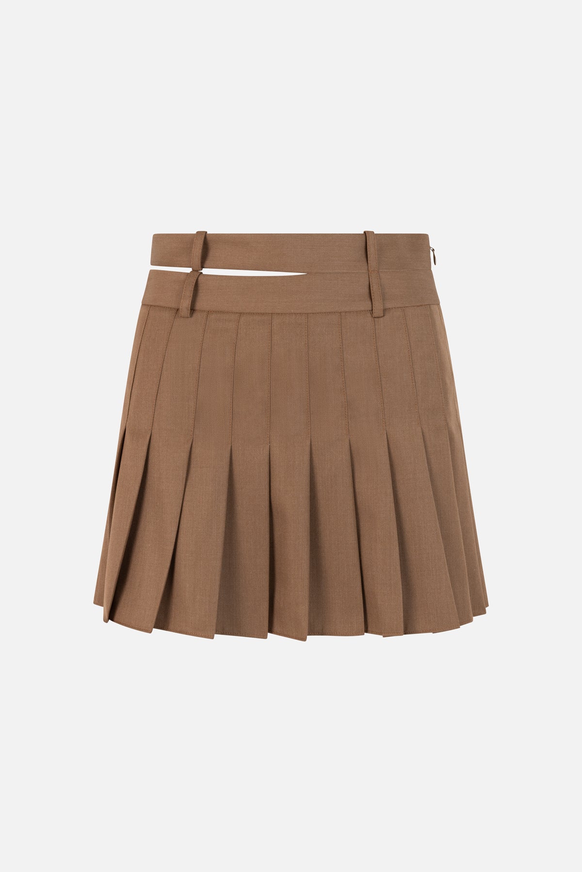 Double Waistband Pleated Skirt