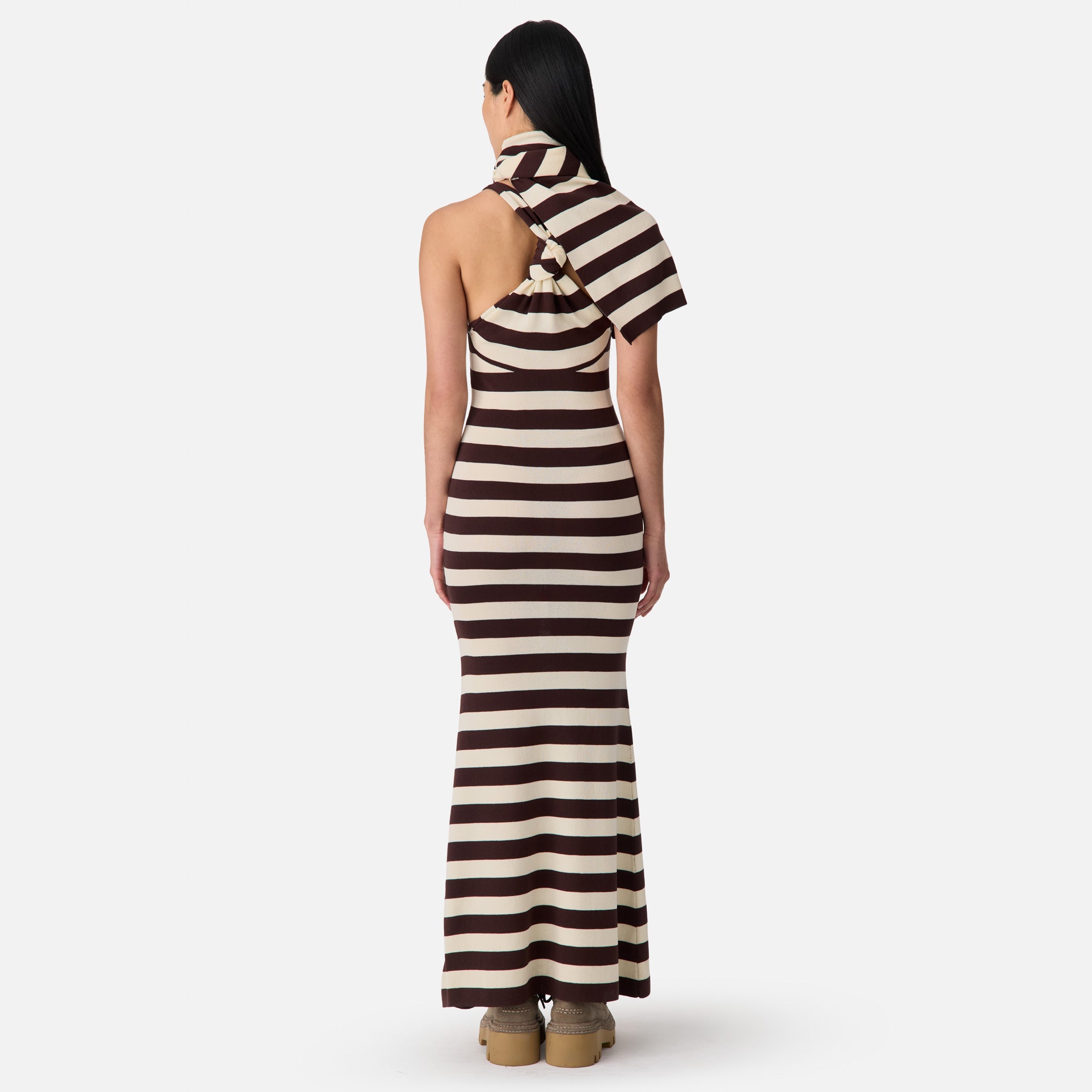 Back Knot Knitted Maxi Dress