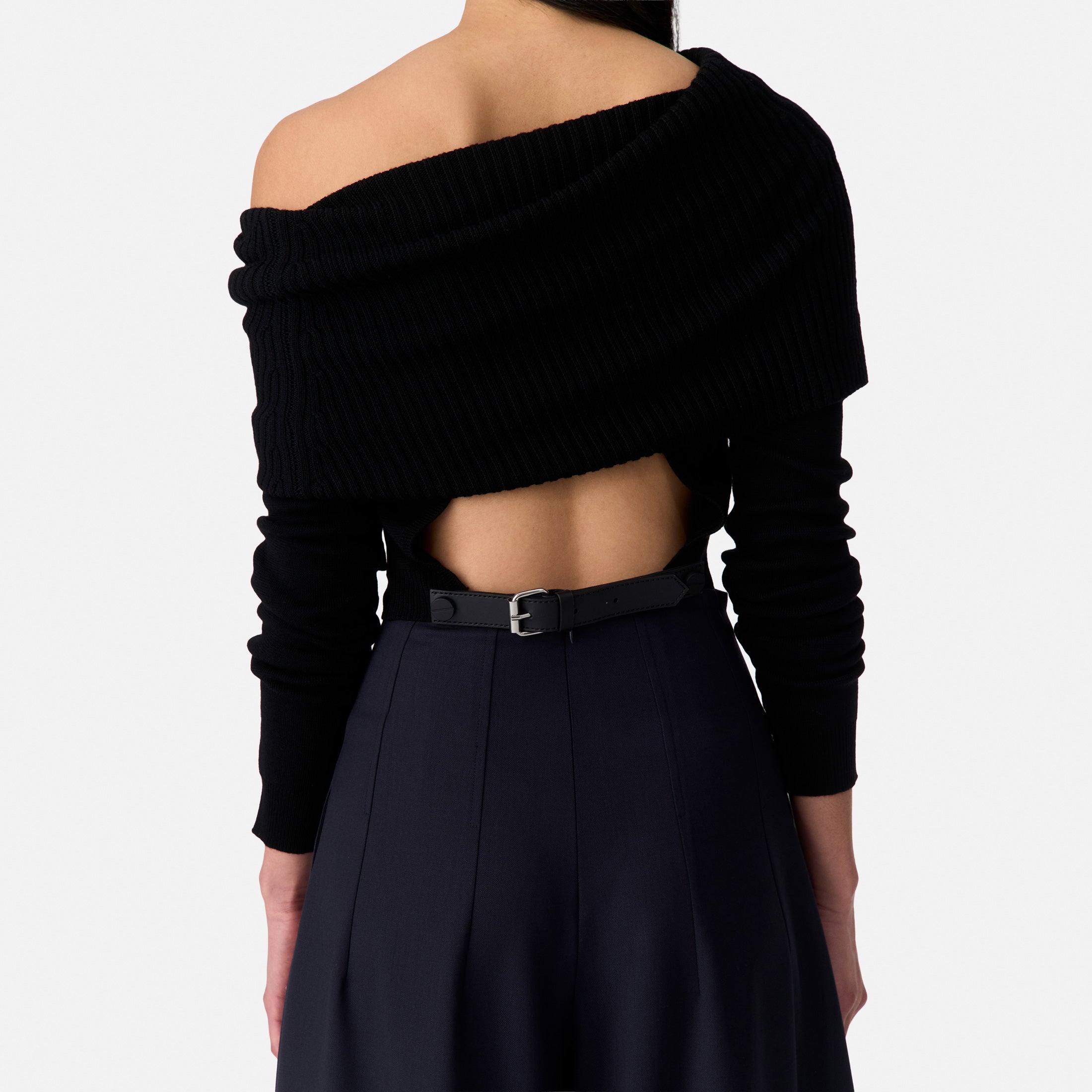 Fold-Over Backless Knit