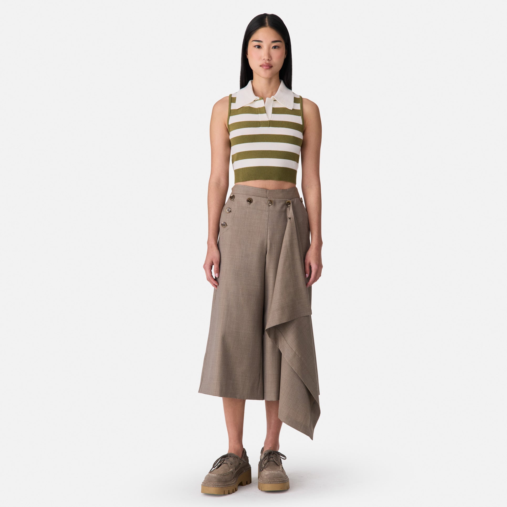 Leather Belt Back Top