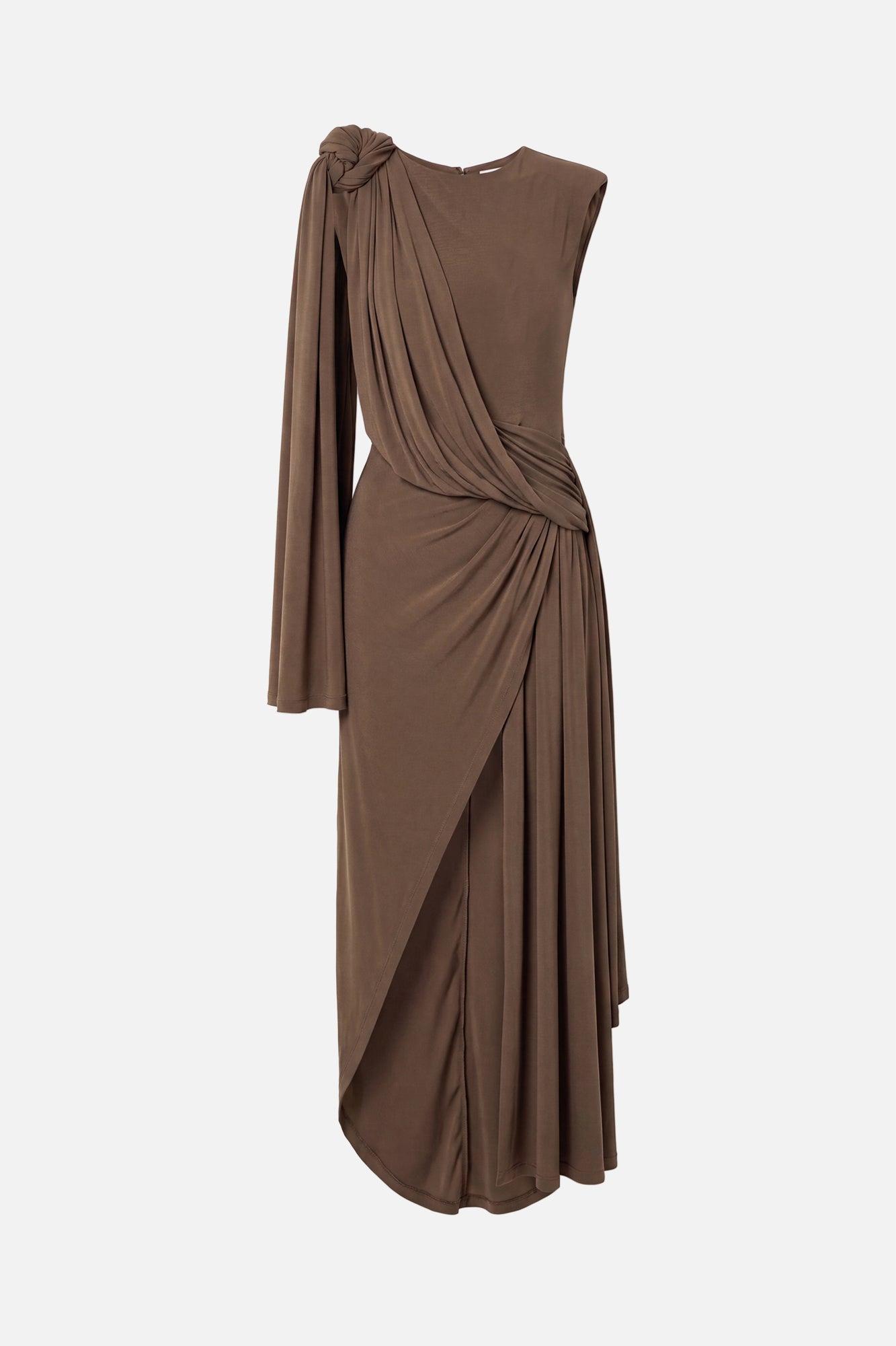 Knotted Drape Jersey Dress