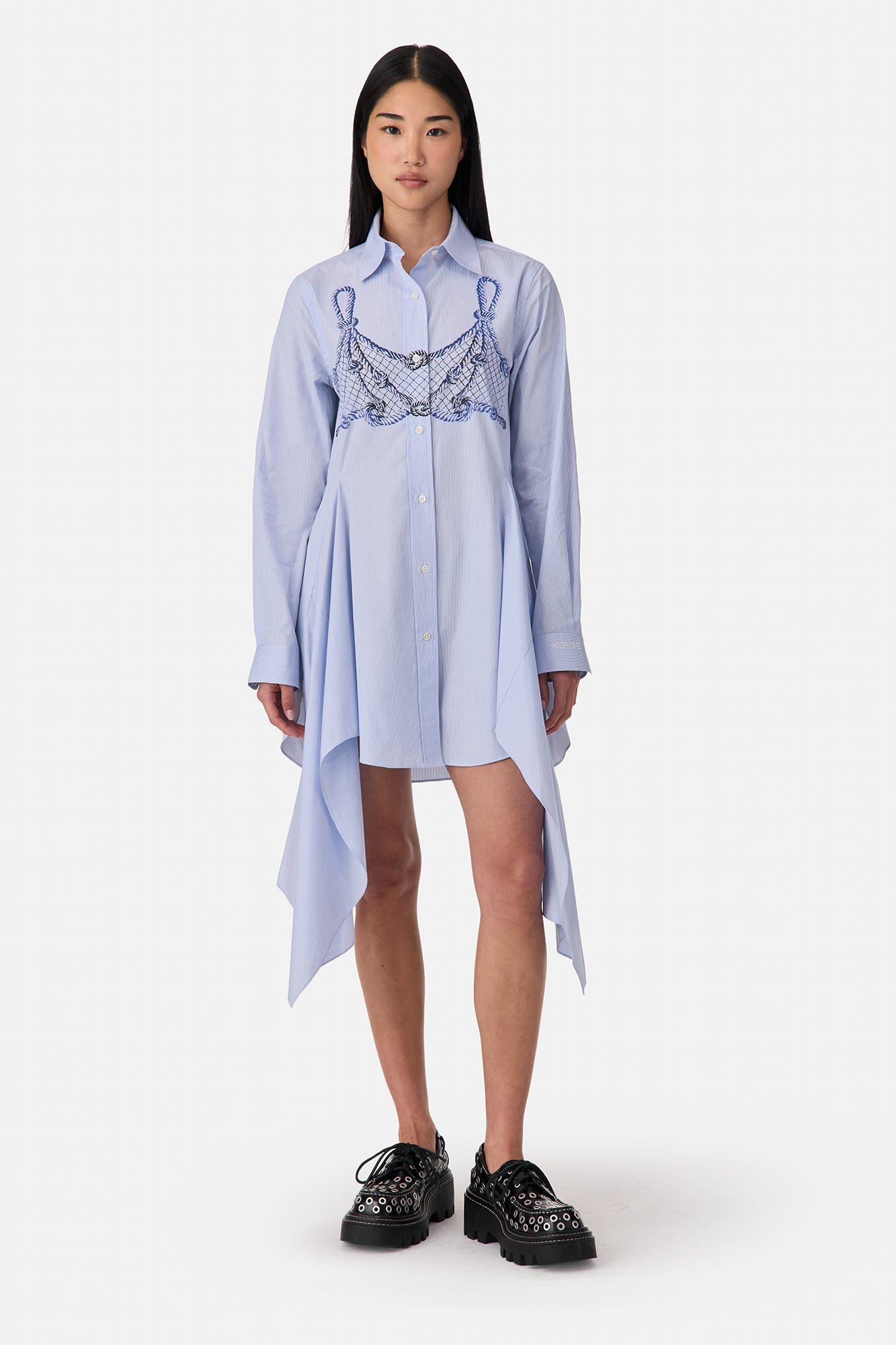 Rope-Print Striped Tunic Dress
