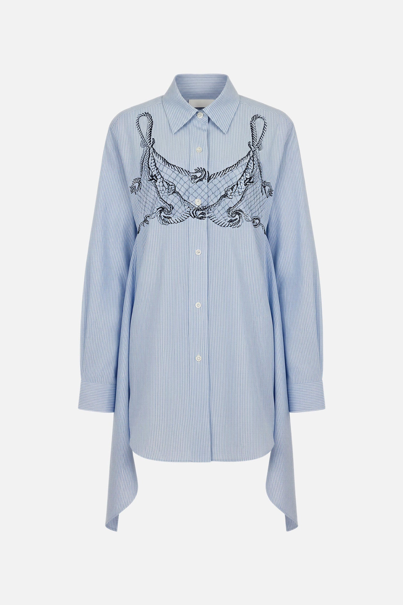 Rope-Print Striped Tunic Dress