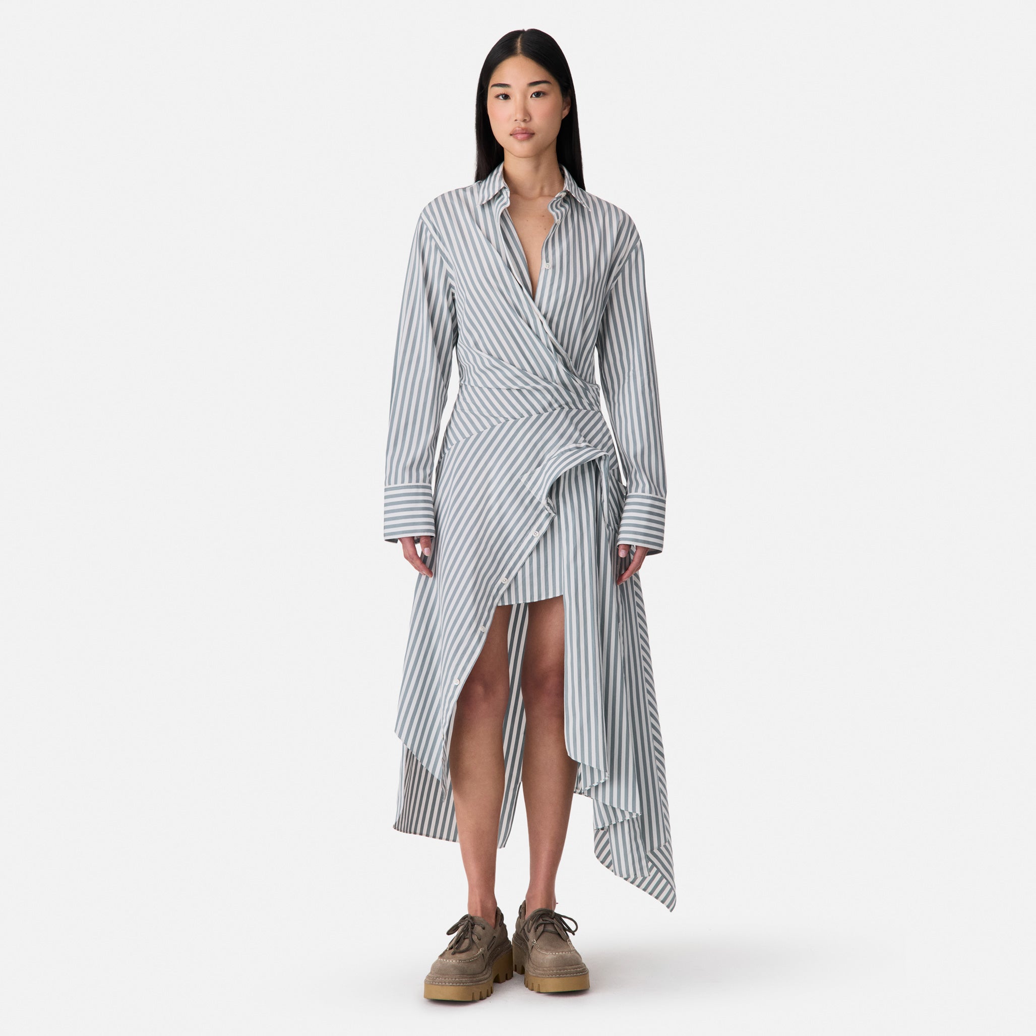 Cascade Shirt Dress