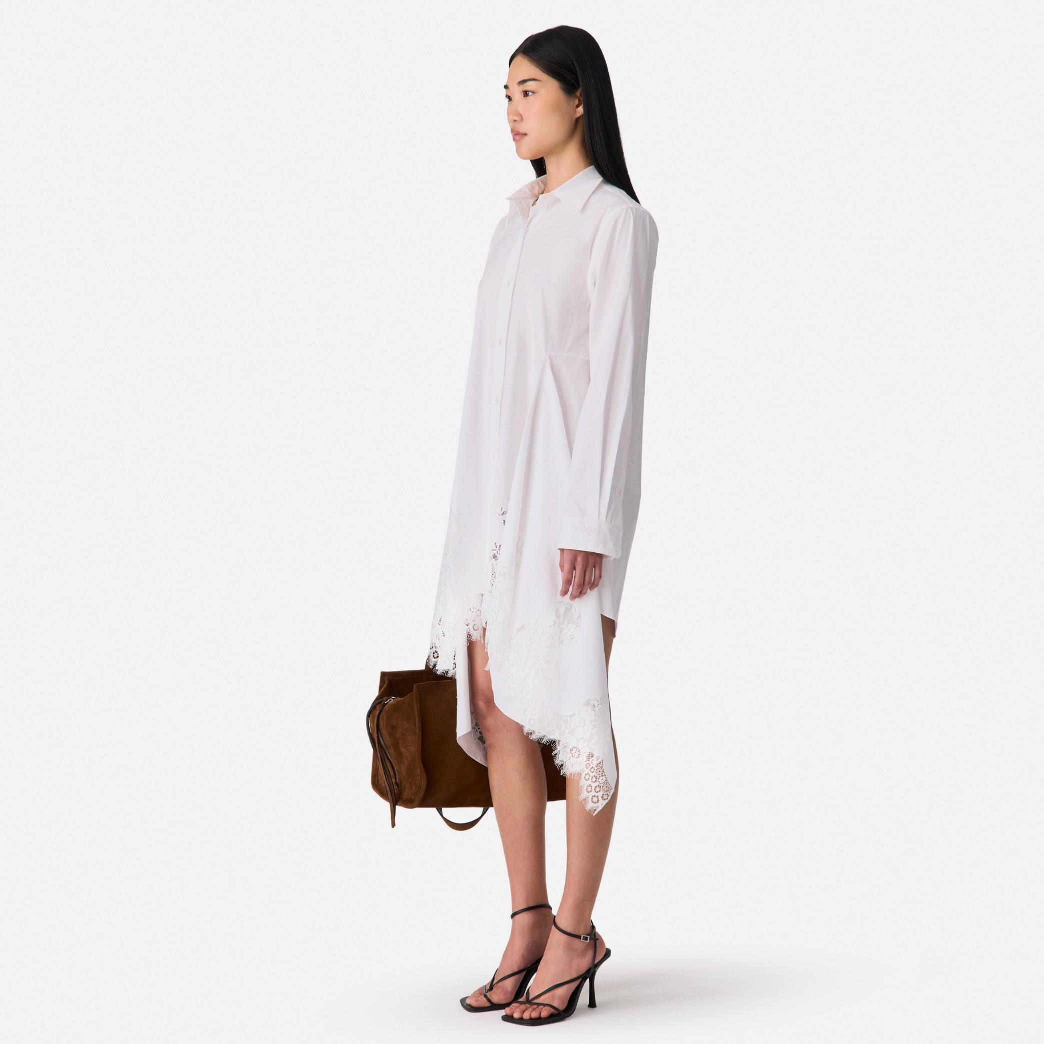 Lace Cascade Shirt Dress