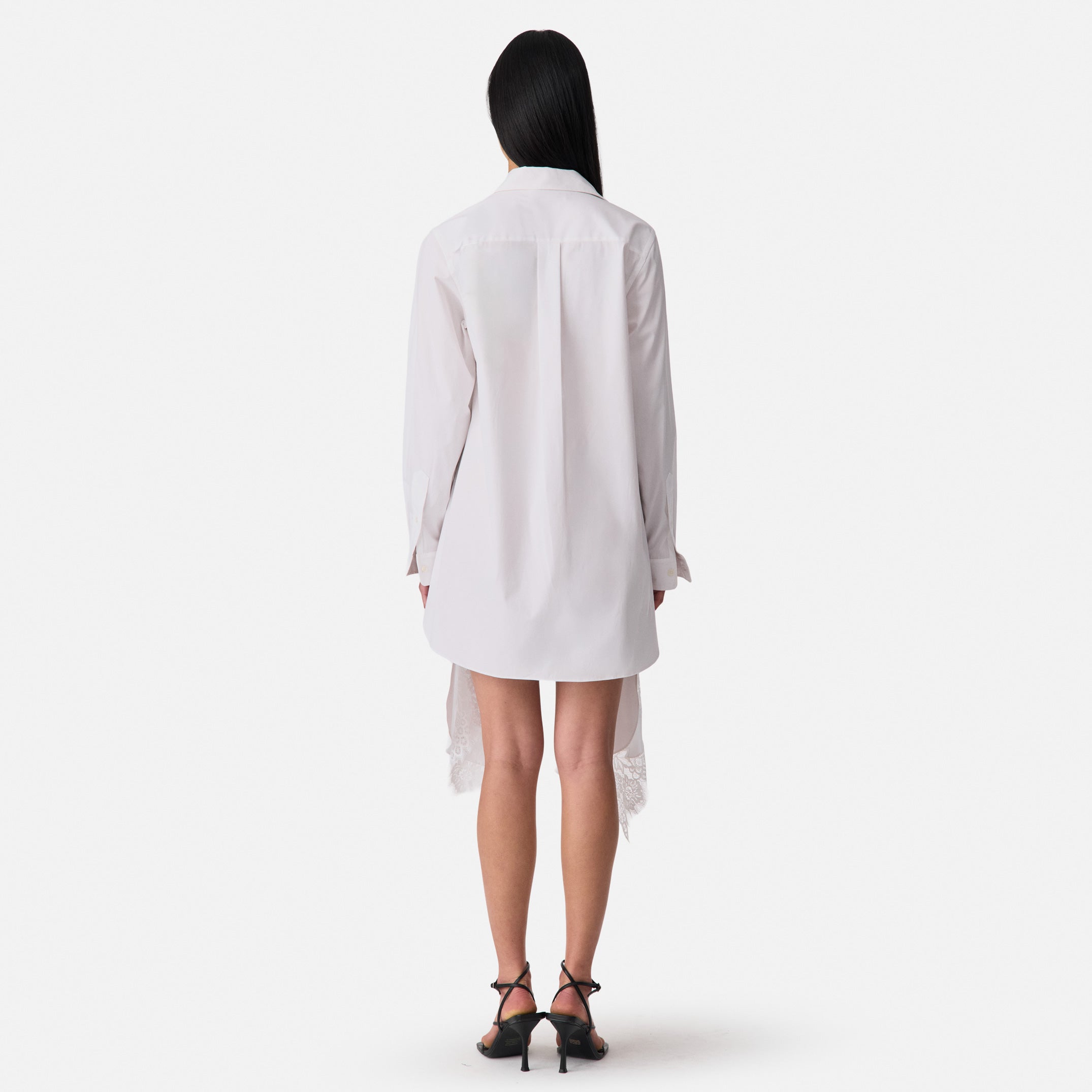 Lace Cascade Shirt Dress