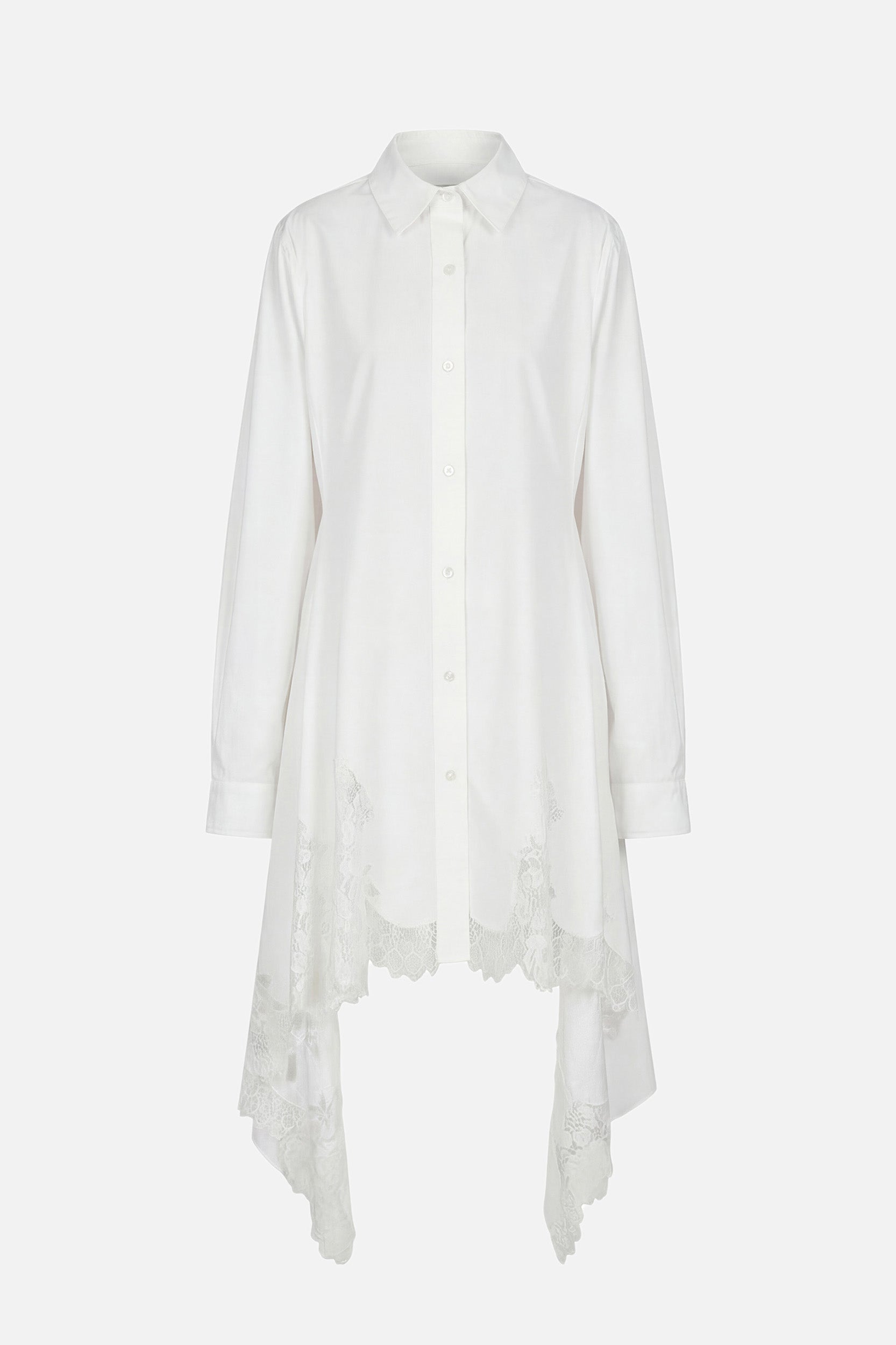 Lace Cascade Shirt Dress
