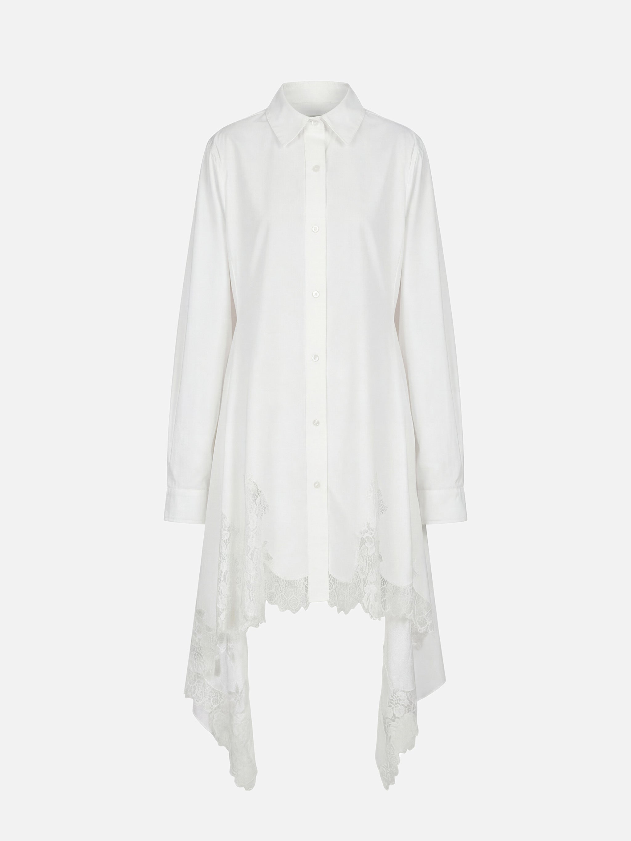 Lace Cascade Shirt Dress