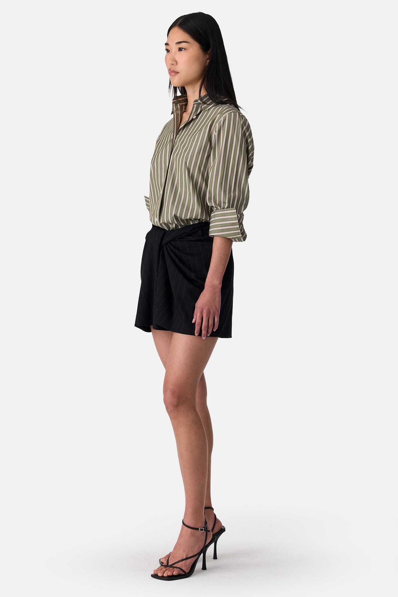 Back Cascade Button-up Top