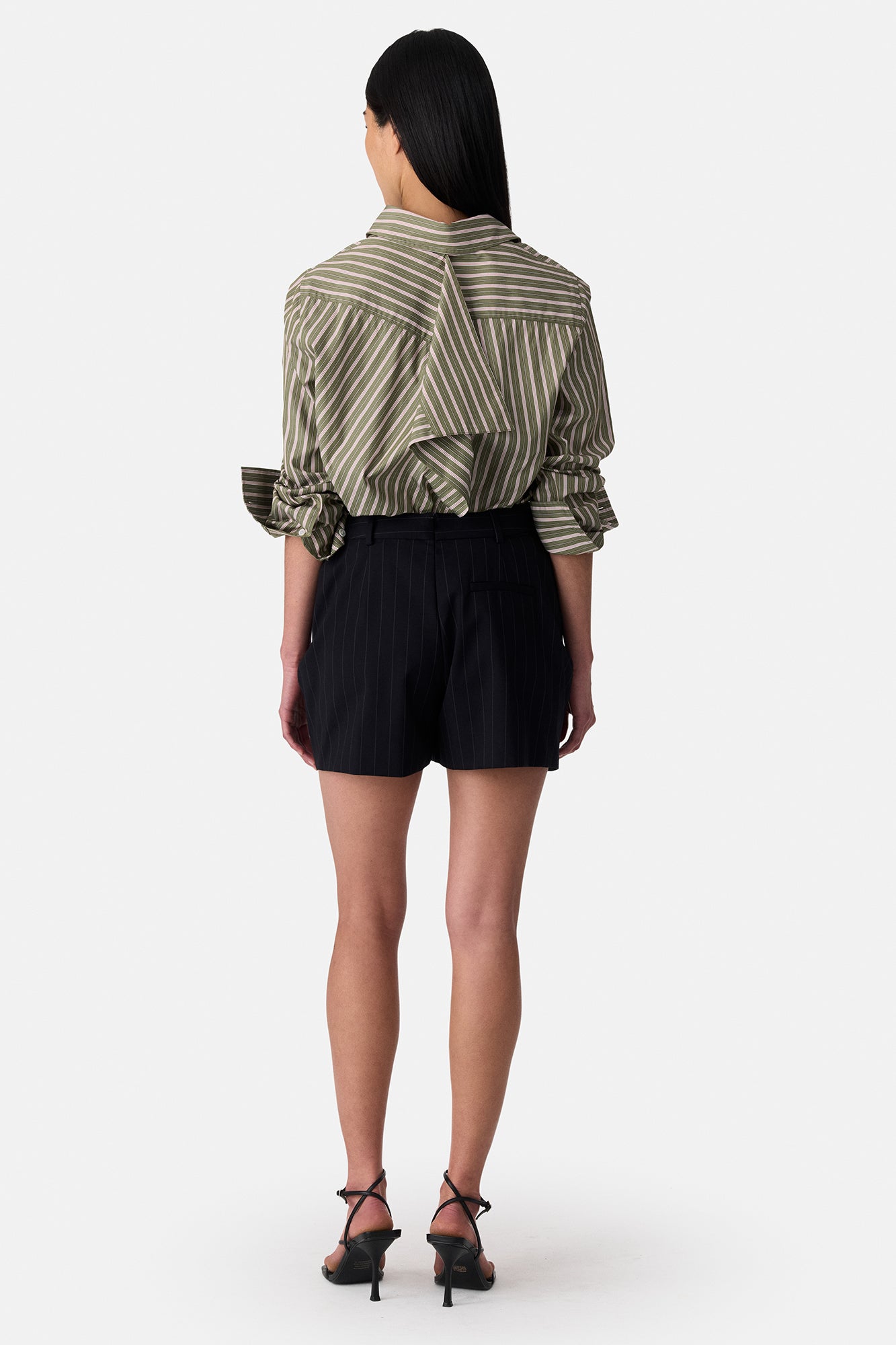 Back Cascade Button-up Top