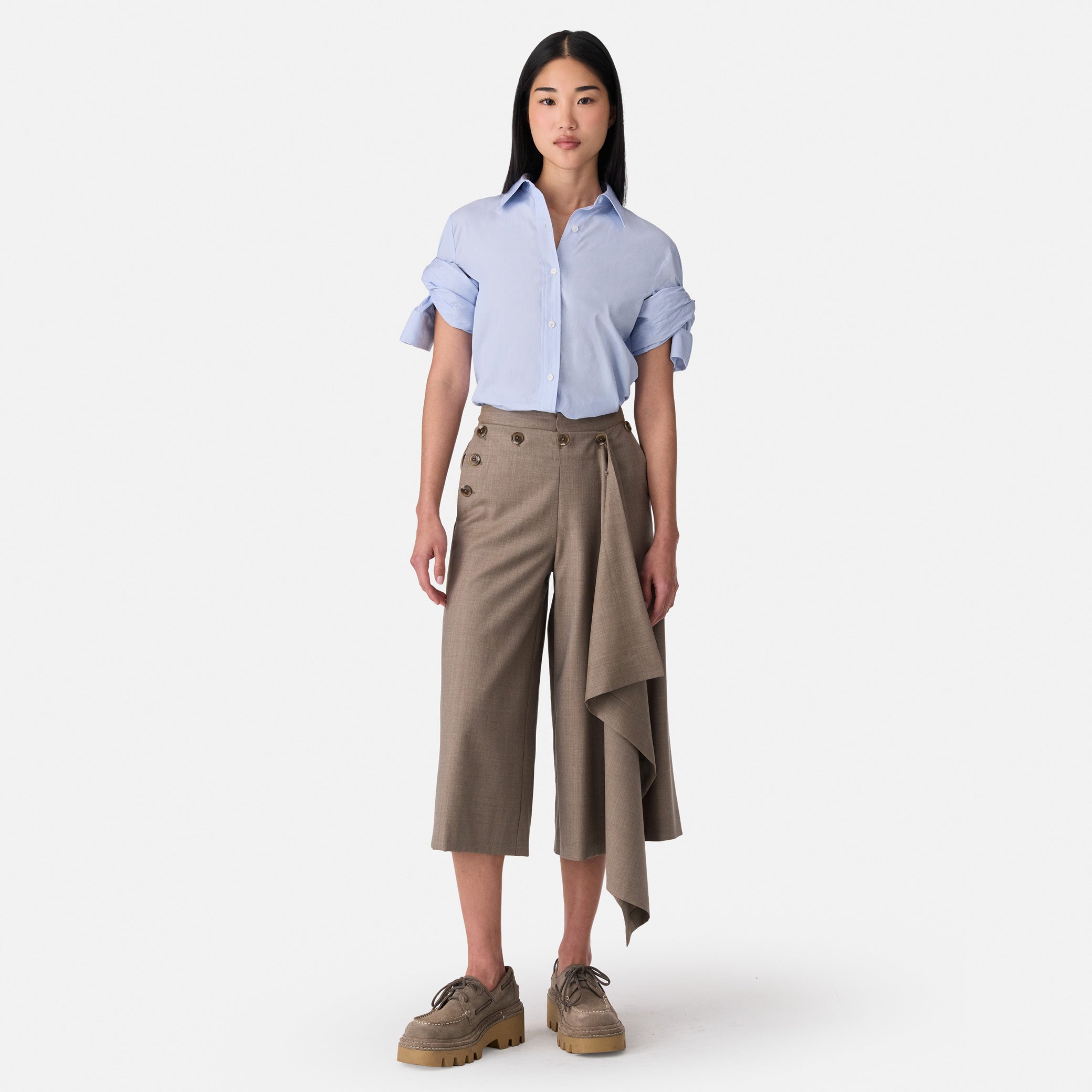 Knotted Sleeve Shirt