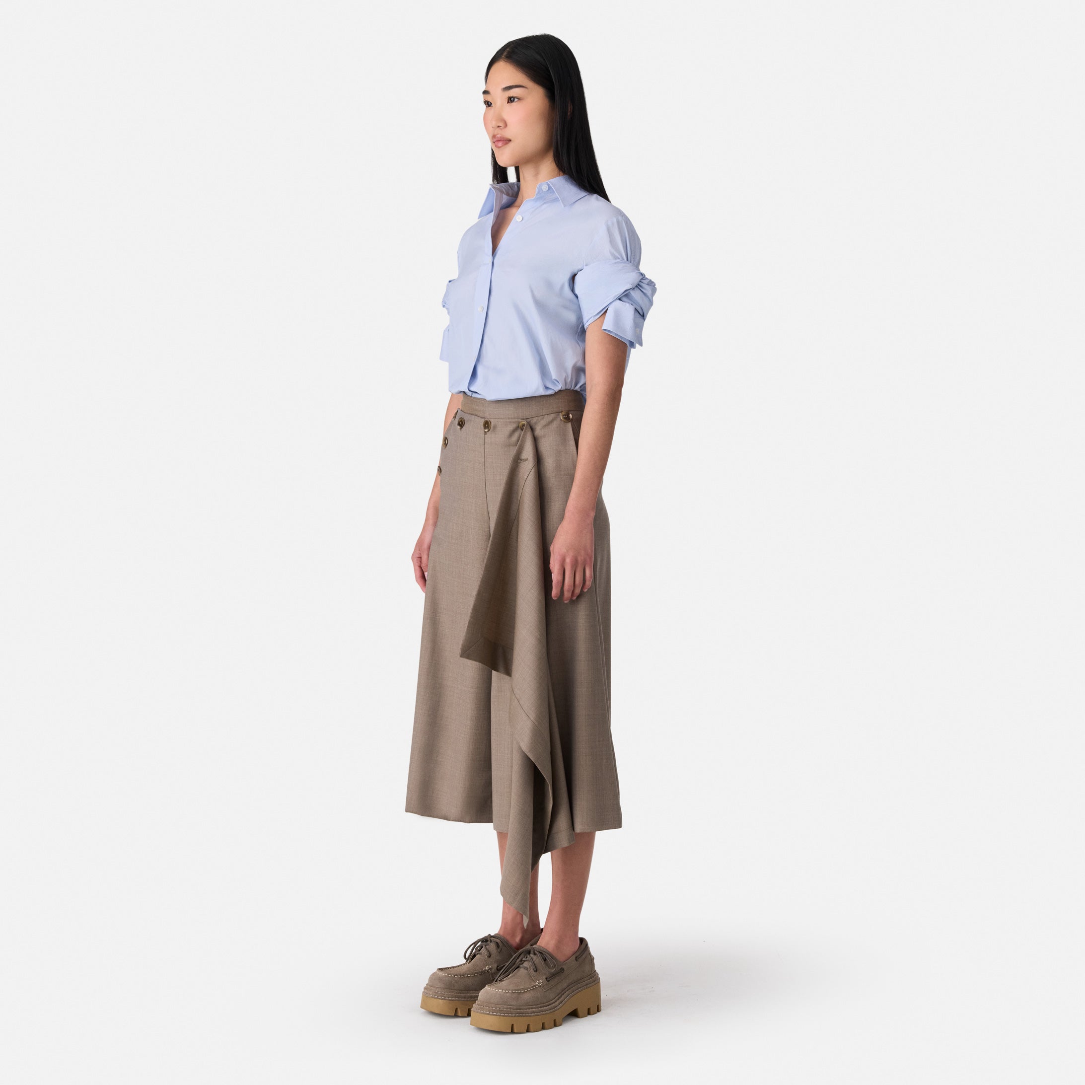 Knotted Sleeve Shirt