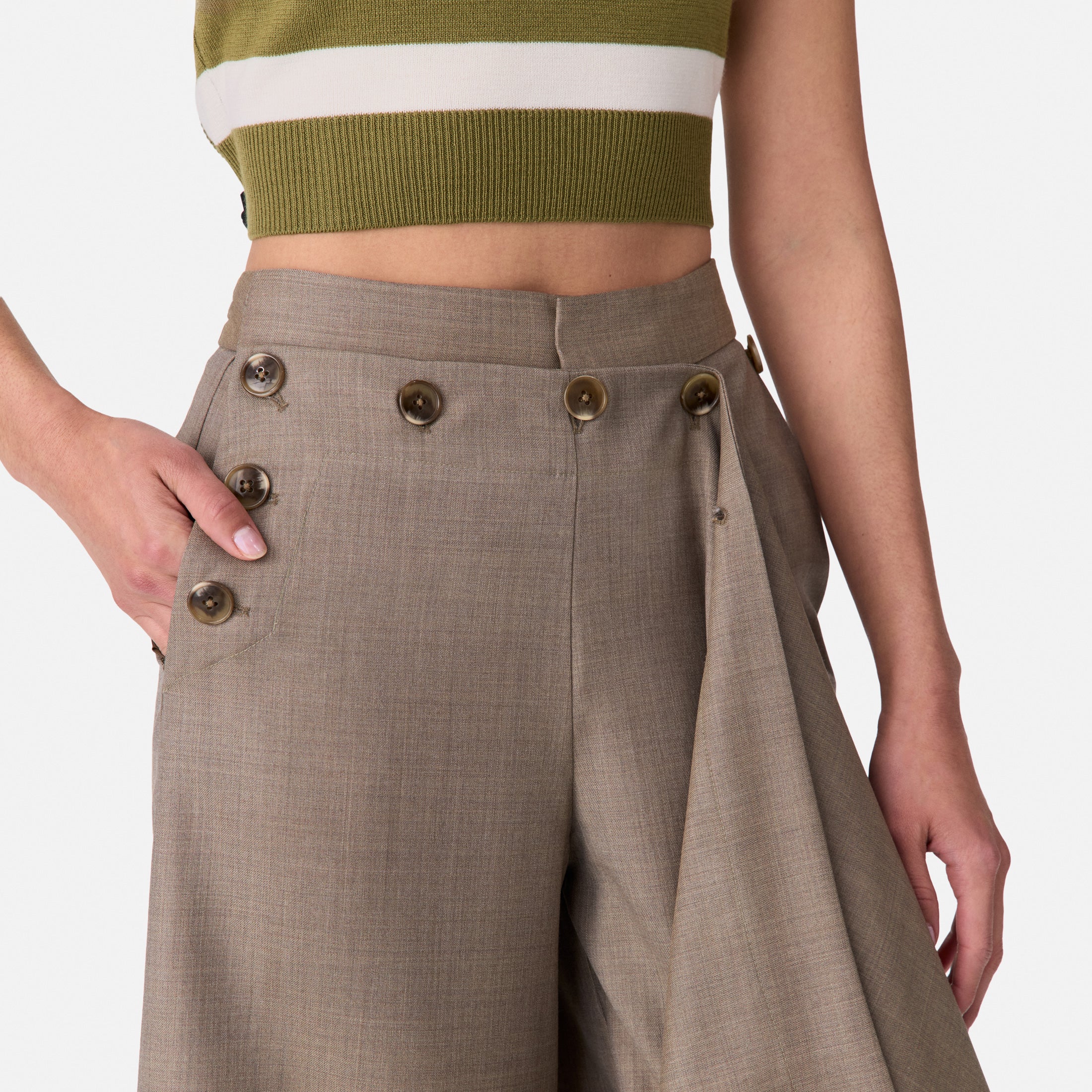 Front Cascade Sailor Pants