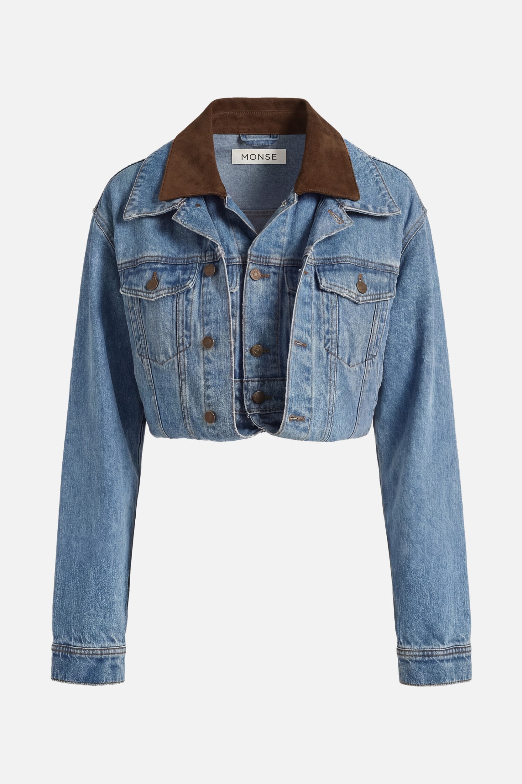 Double Loop Hem Doubled Denim Jacket