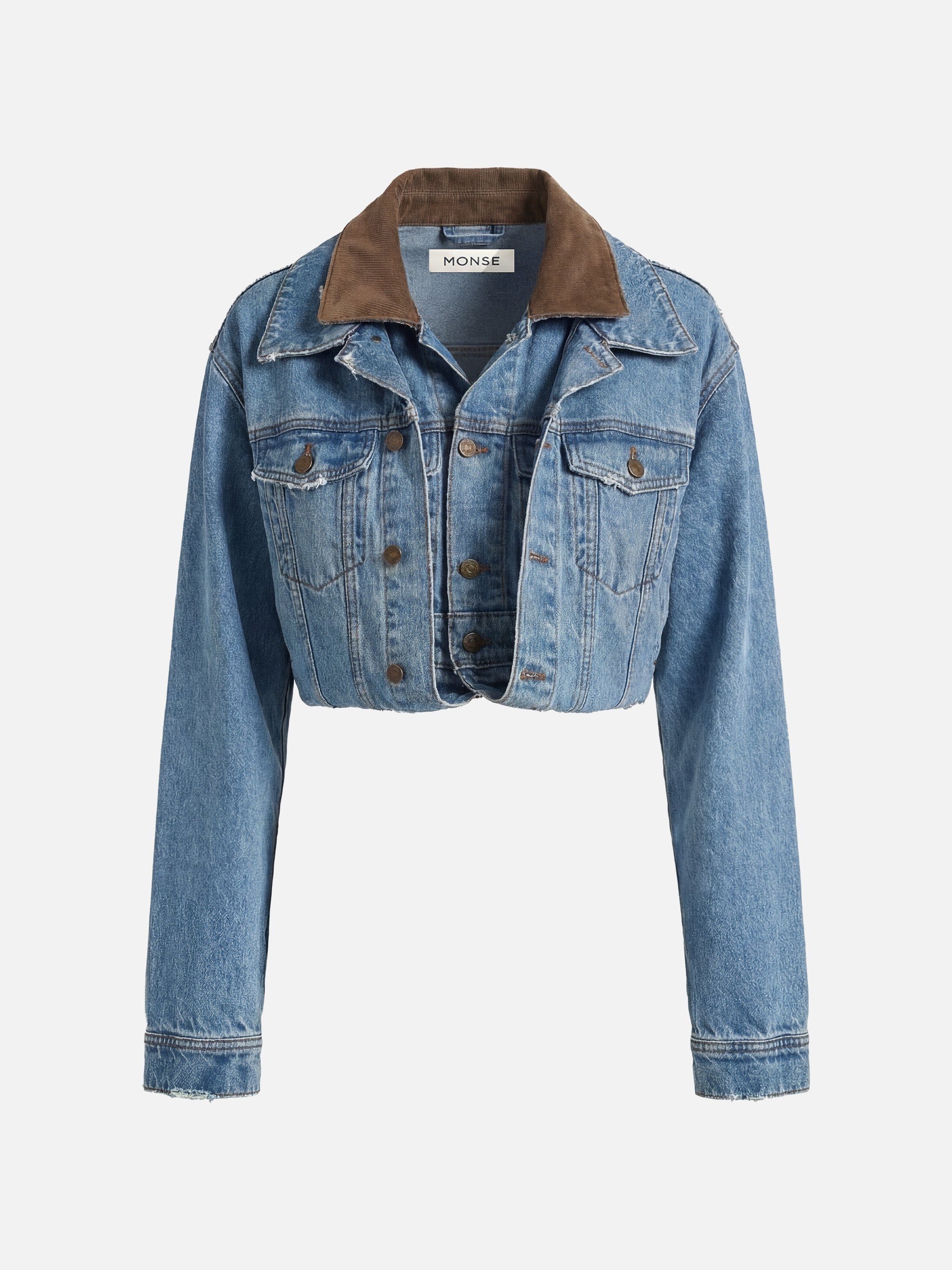 Double Loop Hem Doubled Denim Jacket