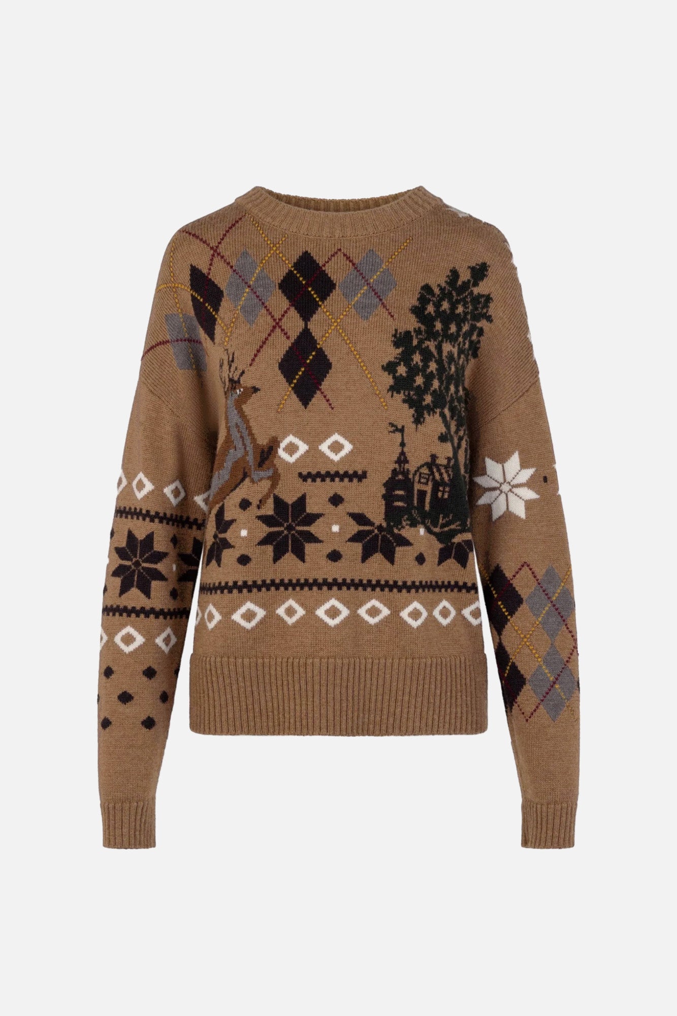 Mixed Fair Isle Crew Neck Sweater