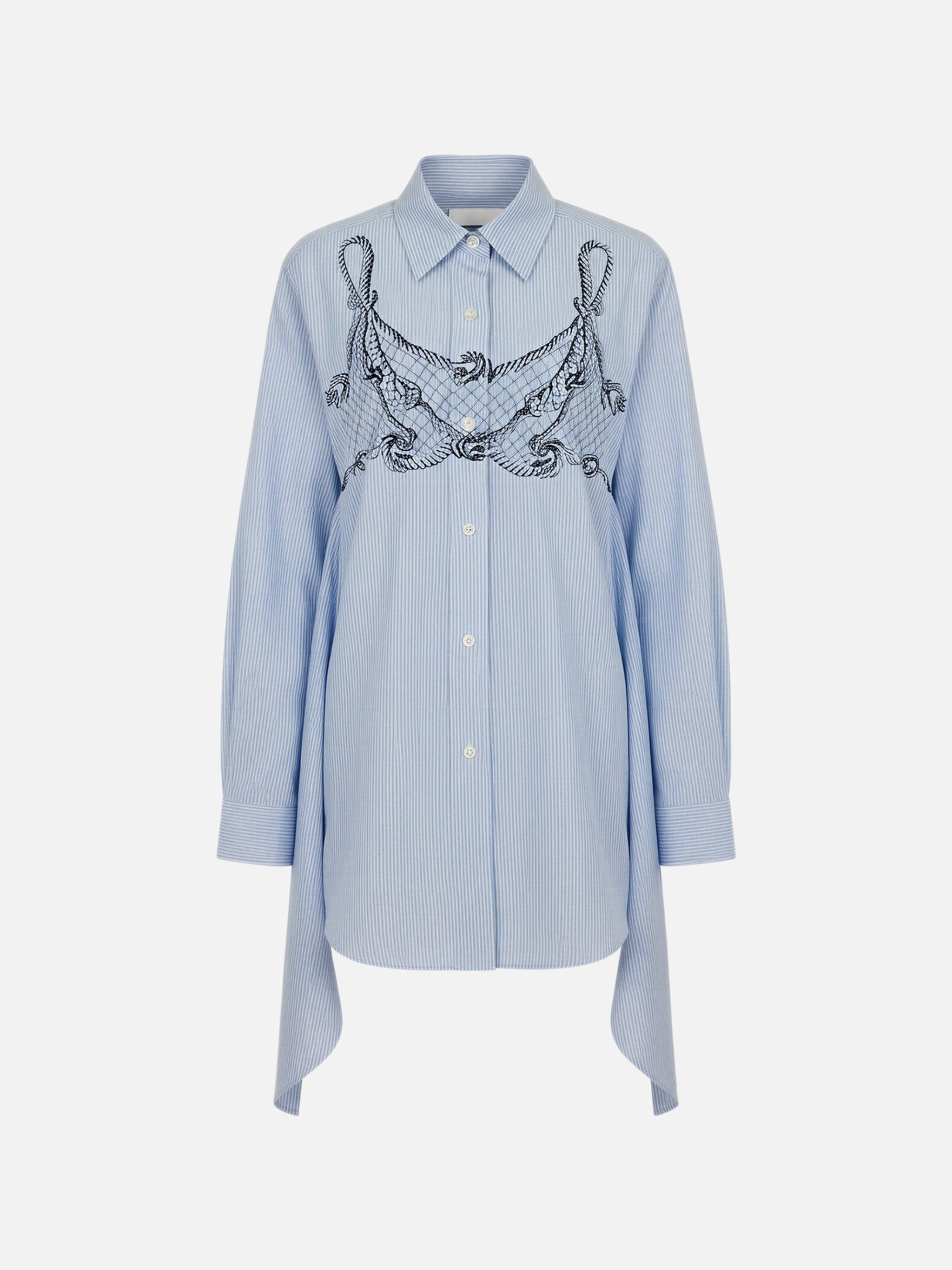 Rope-Print Striped Tunic Dress