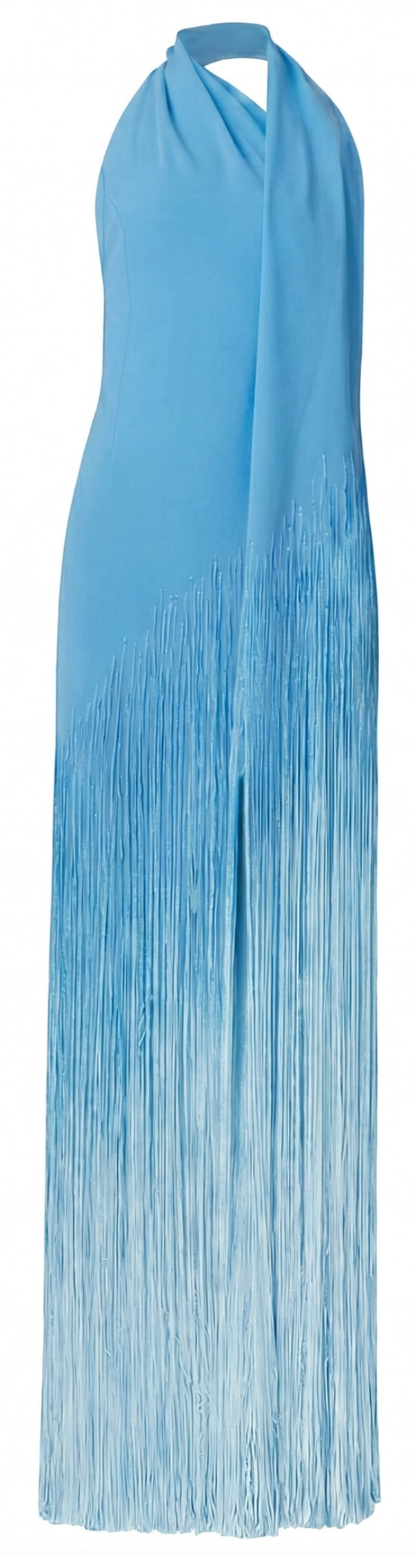 Custom Silk Fringe Wrapped Scarf Dress