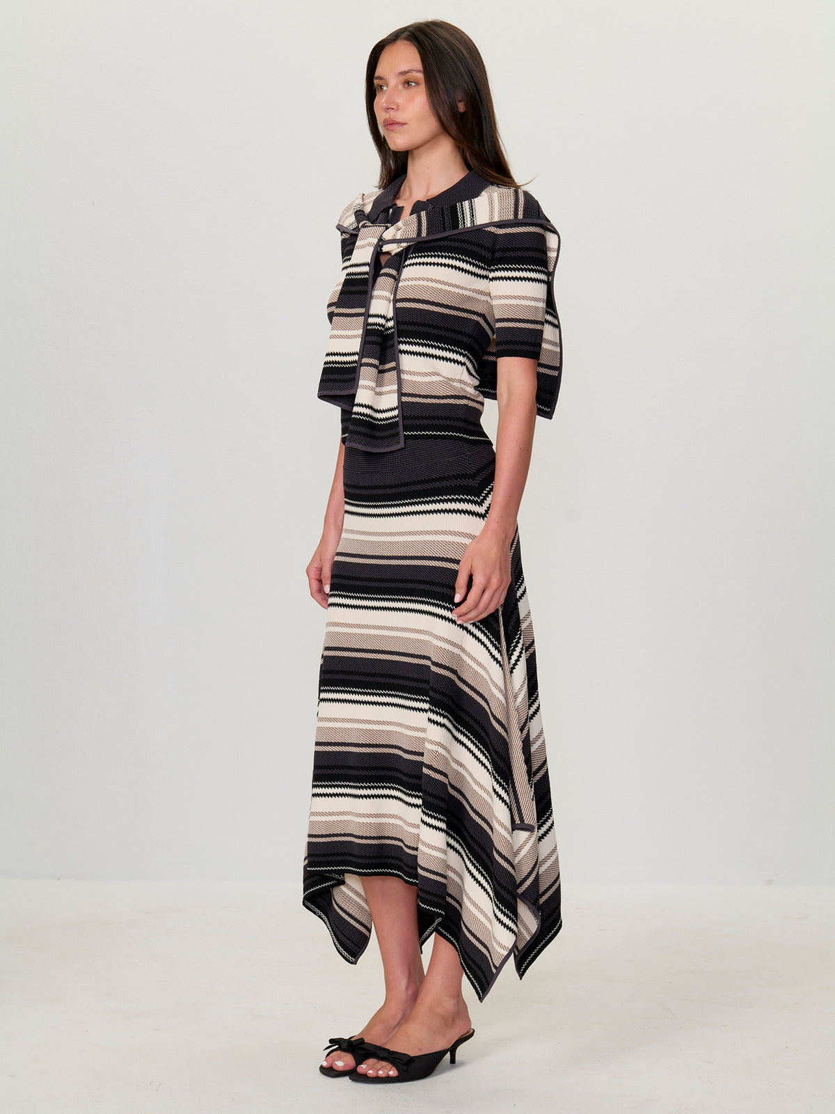 Stripe Jacquard Scarf Top