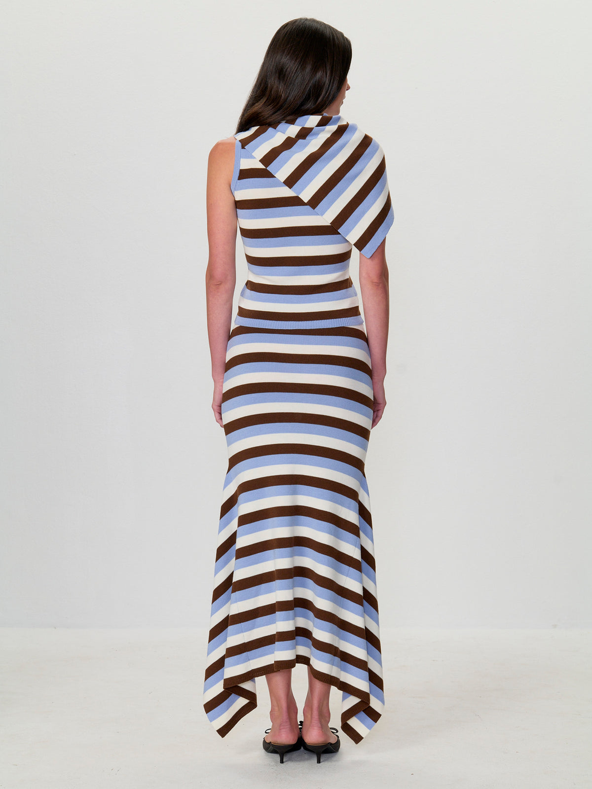Stripe Knit Cascade Skirt