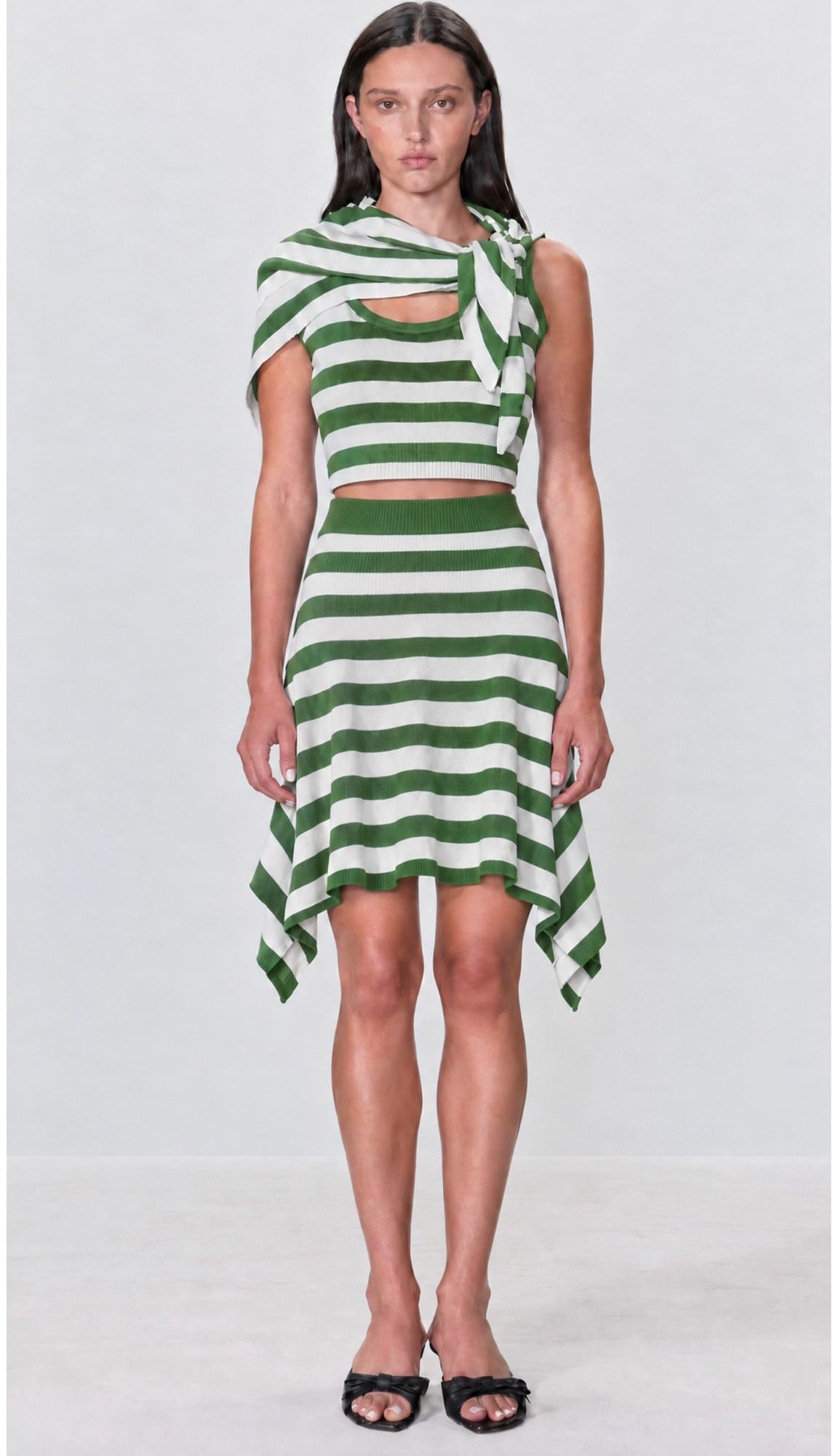 Stripe Knit Mini Skirt