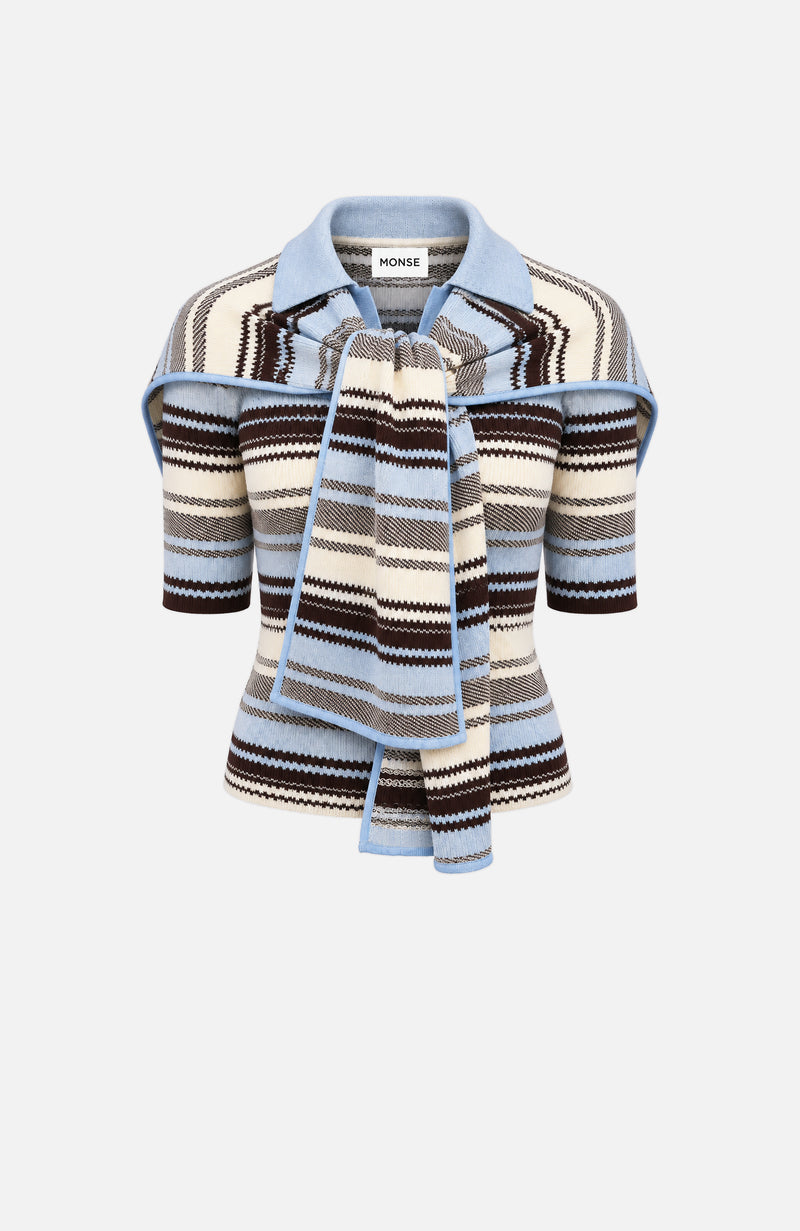 Striped Jacquard Scarf Top