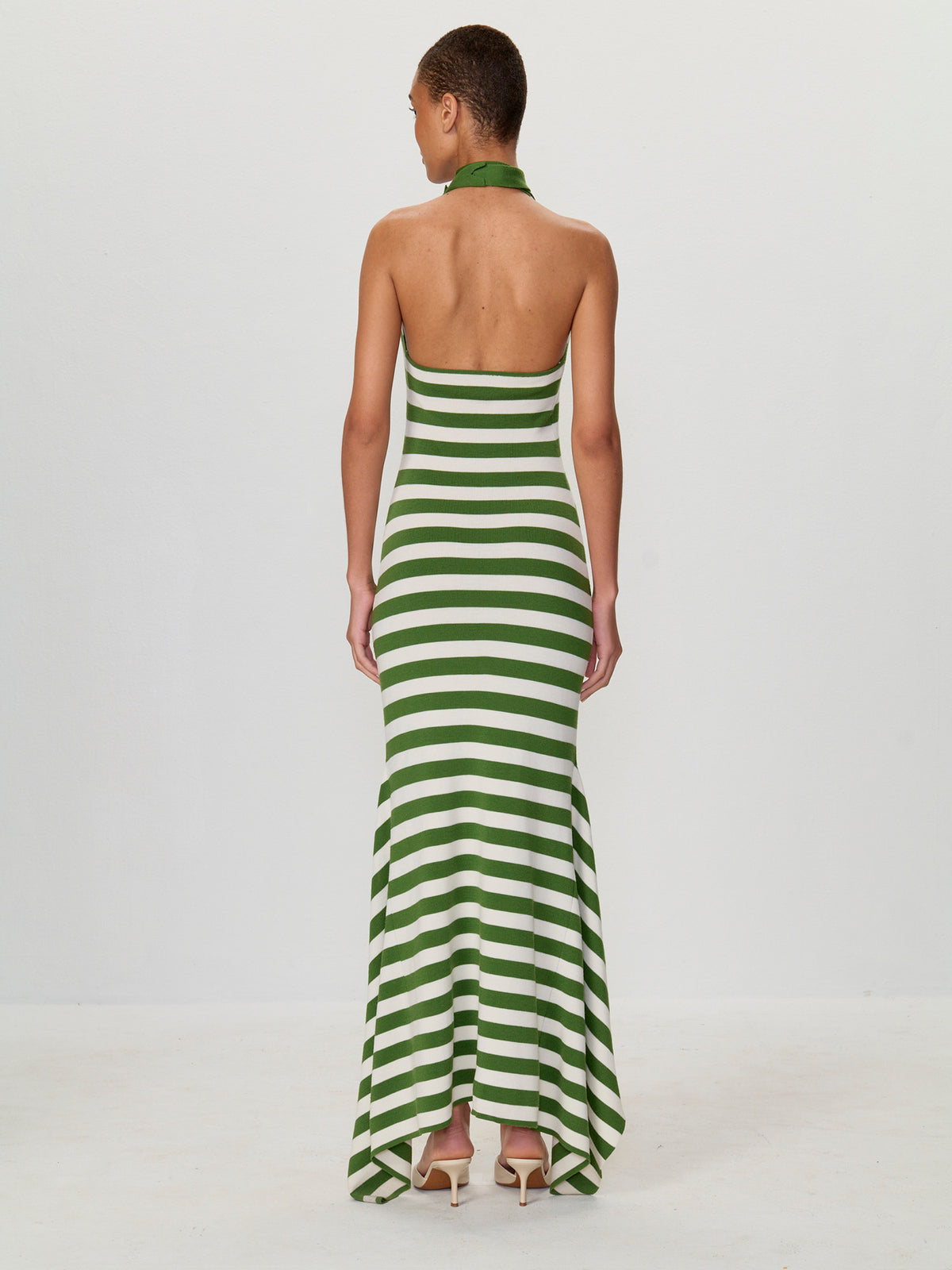 Tulip Neck Scarf Halter Knit Dress