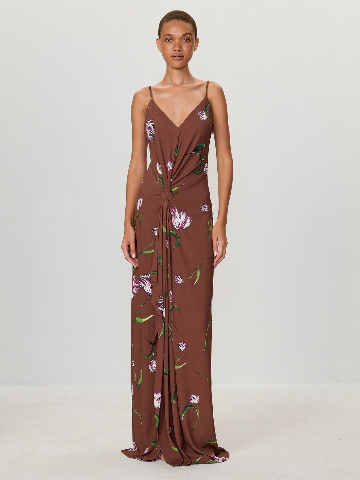 Twist Drape Asymmetric Dress