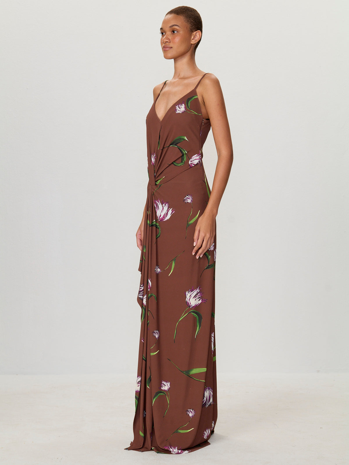 Twist Drape Asymmetric Dress