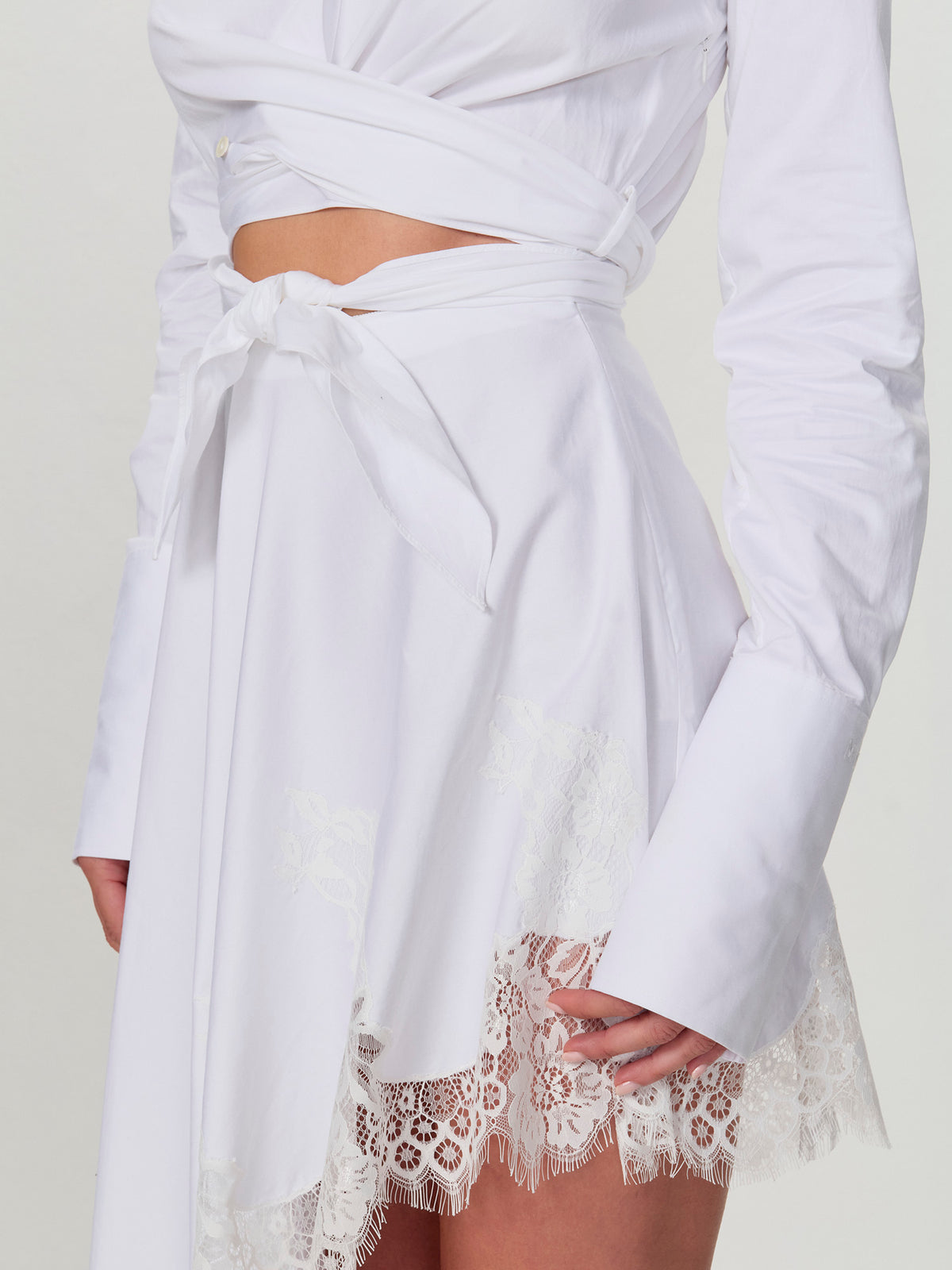 Wrapped Shirt Asymmetrical Dress