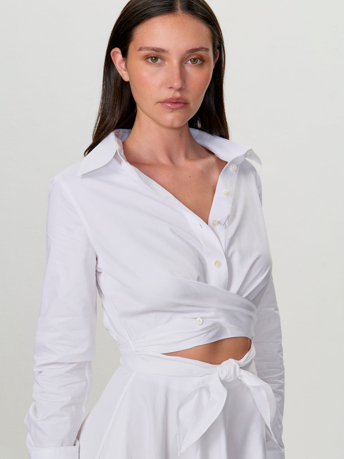 Wrapped Shirt Asymmetrical Dress