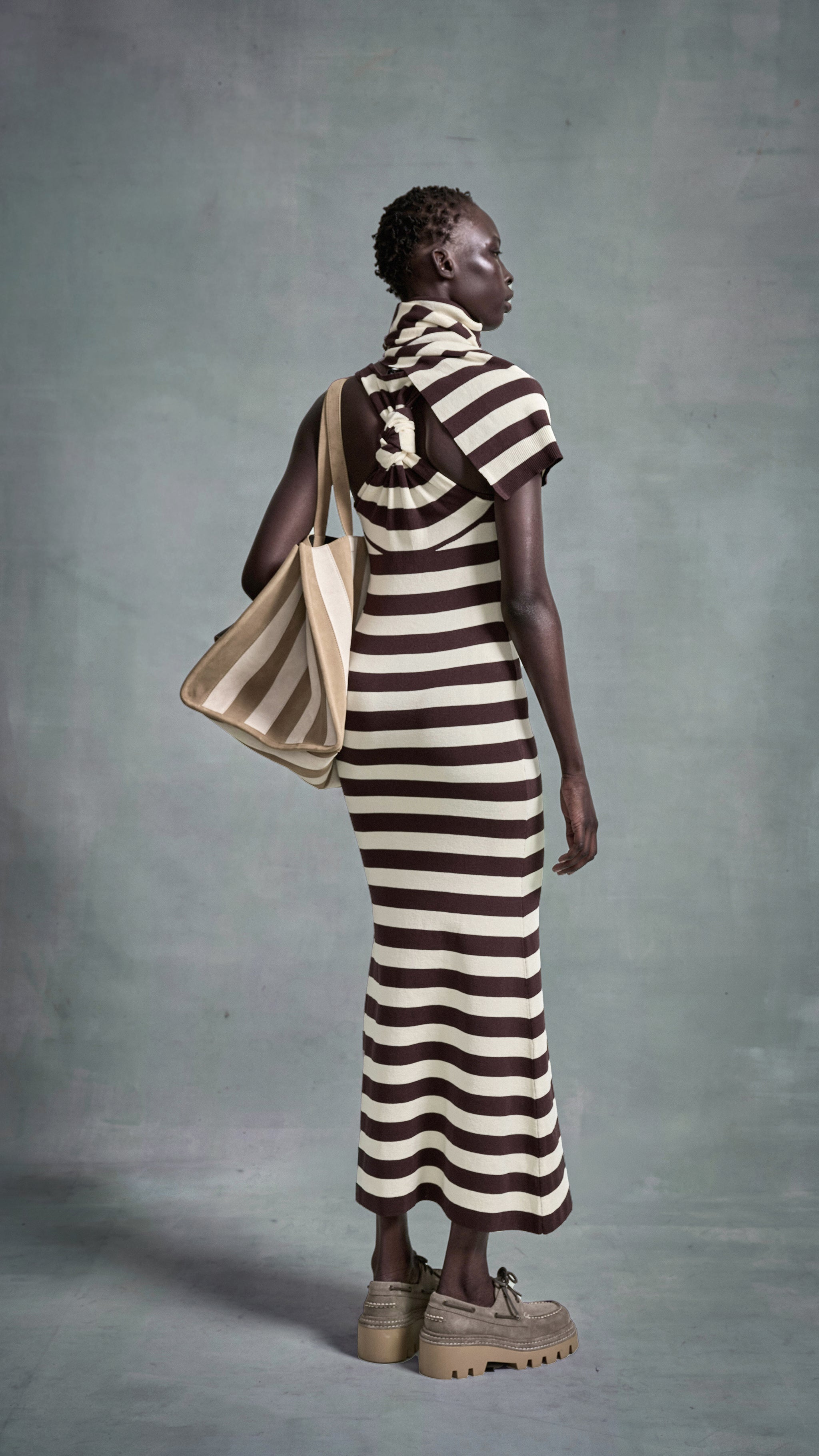 Back Knot Knitted Maxi Dress