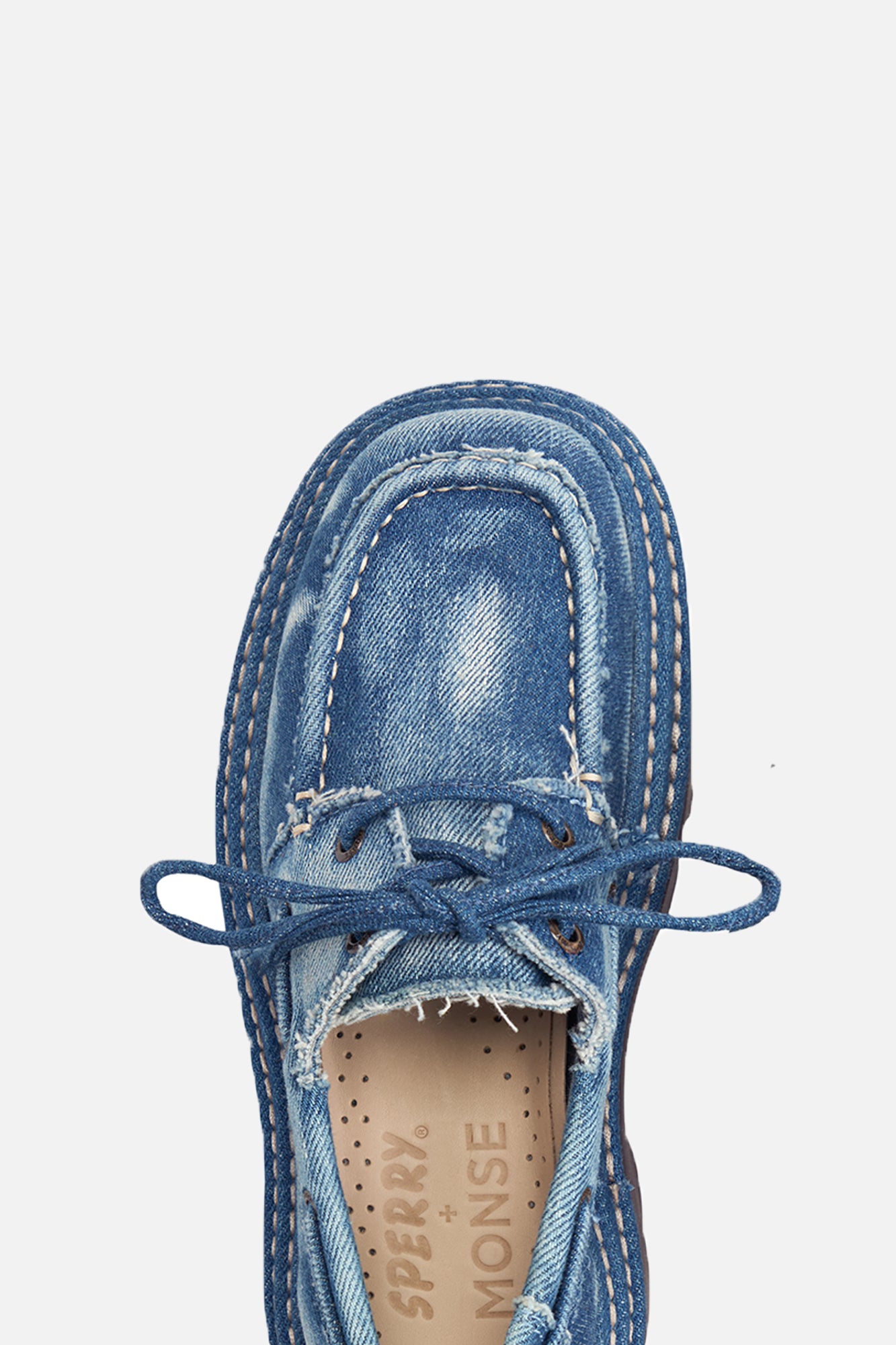 Sperry X MONSE Authentic Original™ 2-Eye Lug Boat Shoe Distressed Denim
