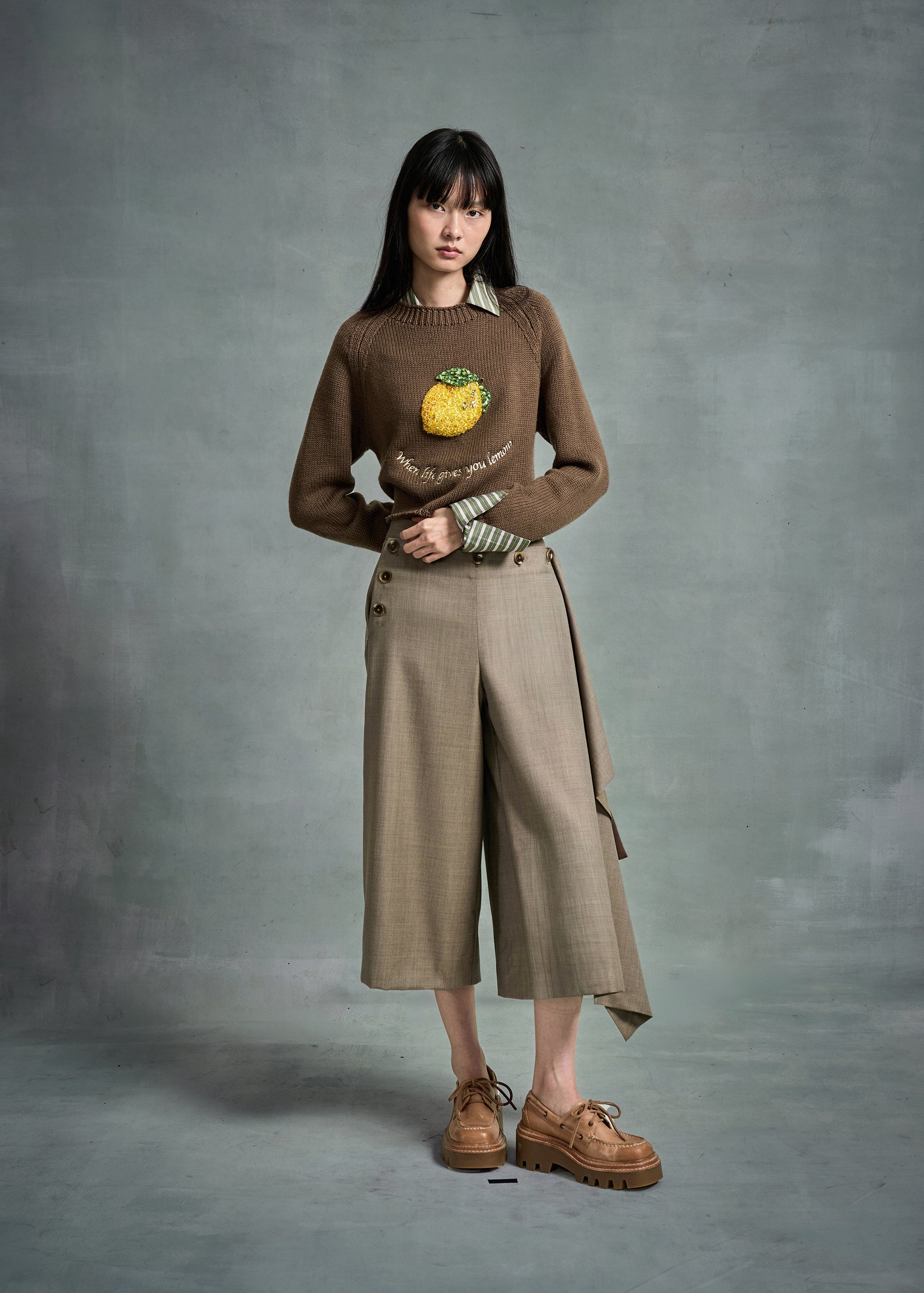 Front Cascade Sailor Pants