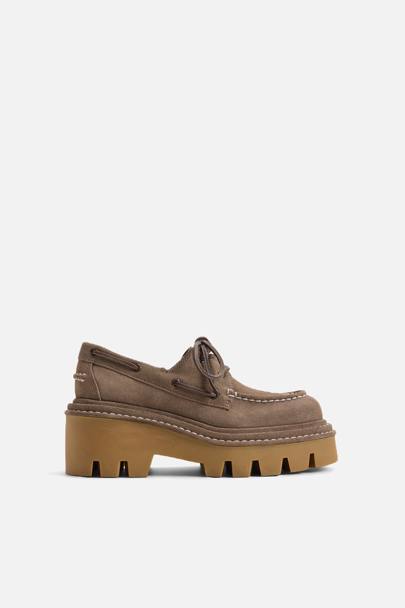 Sperry X MONSE Authentic Original™ 2-Eye Lug Boat Shoe Washed Khaki Suede