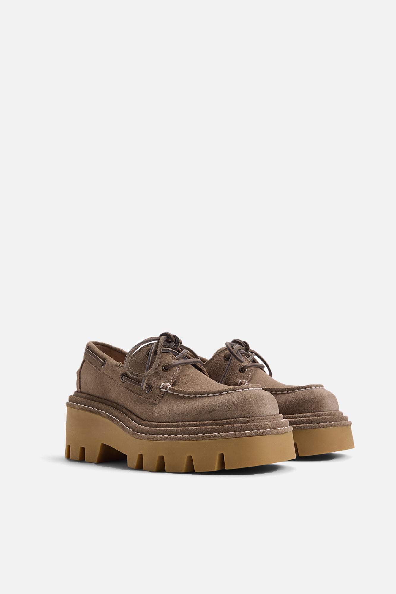 Sperry X MONSE Authentic Original™ 2-Eye Lug Boat Shoe Washed Khaki Suede