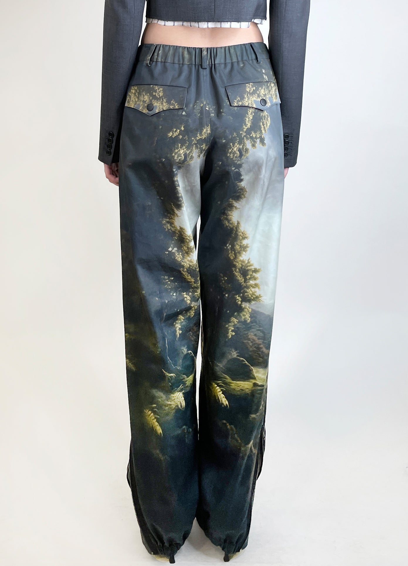 MONSE Alien Printed Pants in Alien Multi Print on model back view