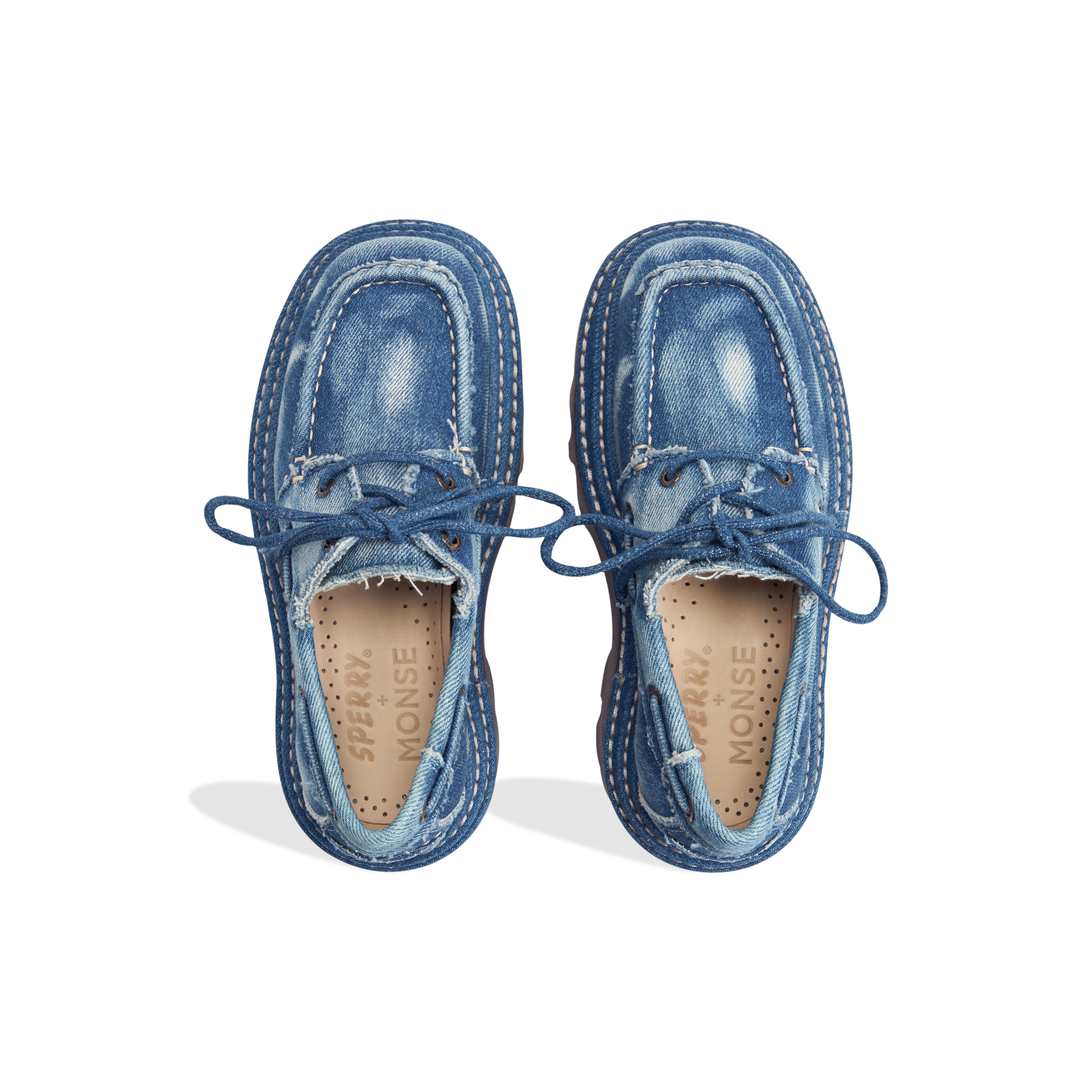 Sperry X MONSE Authentic Original™ 2-Eye Lug Boat Shoe Distressed Denim
