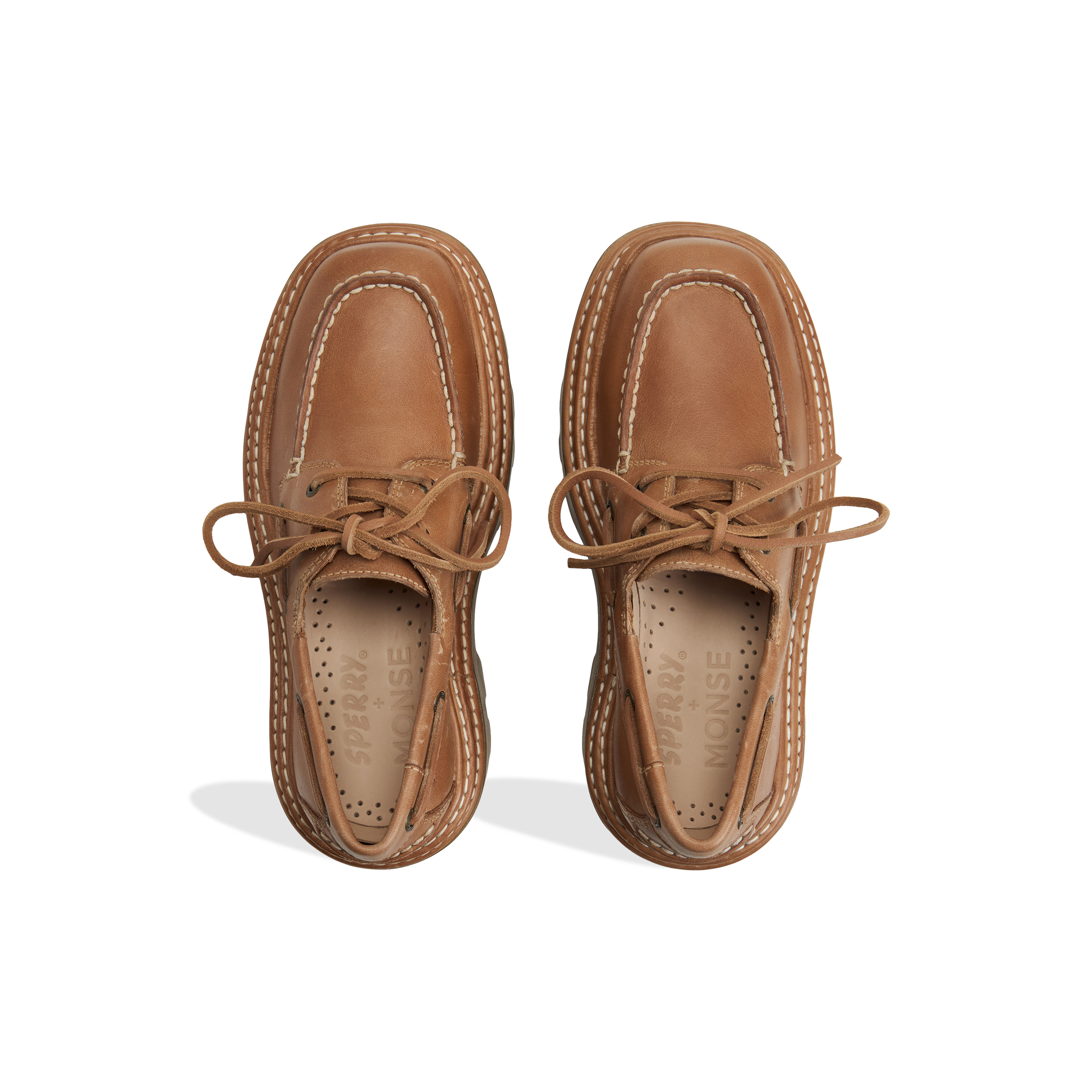 Sperry X MONSE Authentic Original™ 2-Eye Lug Boat Shoe Sahara Smooth Leather