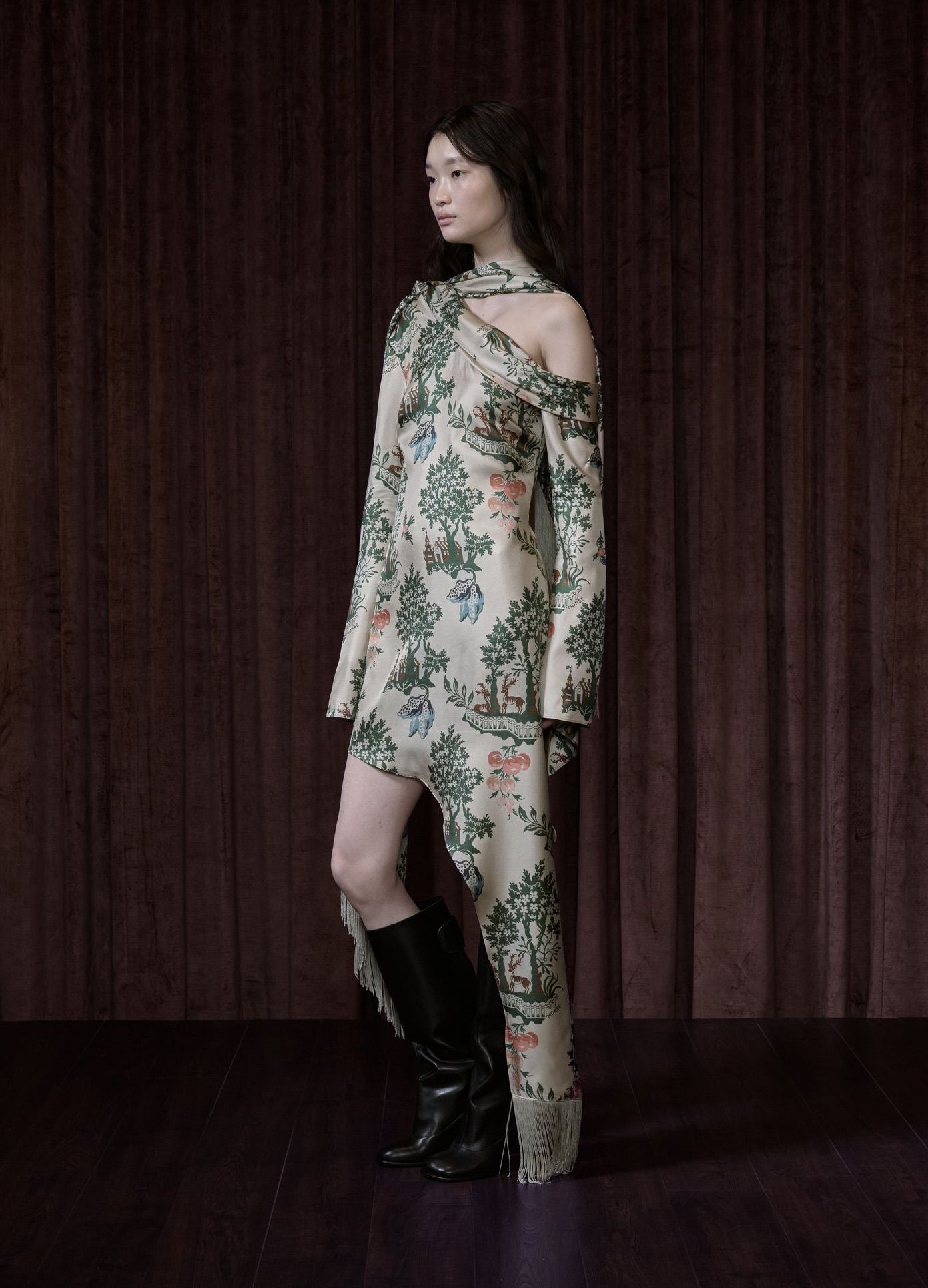 Asymmetric Hem Scarf Dress