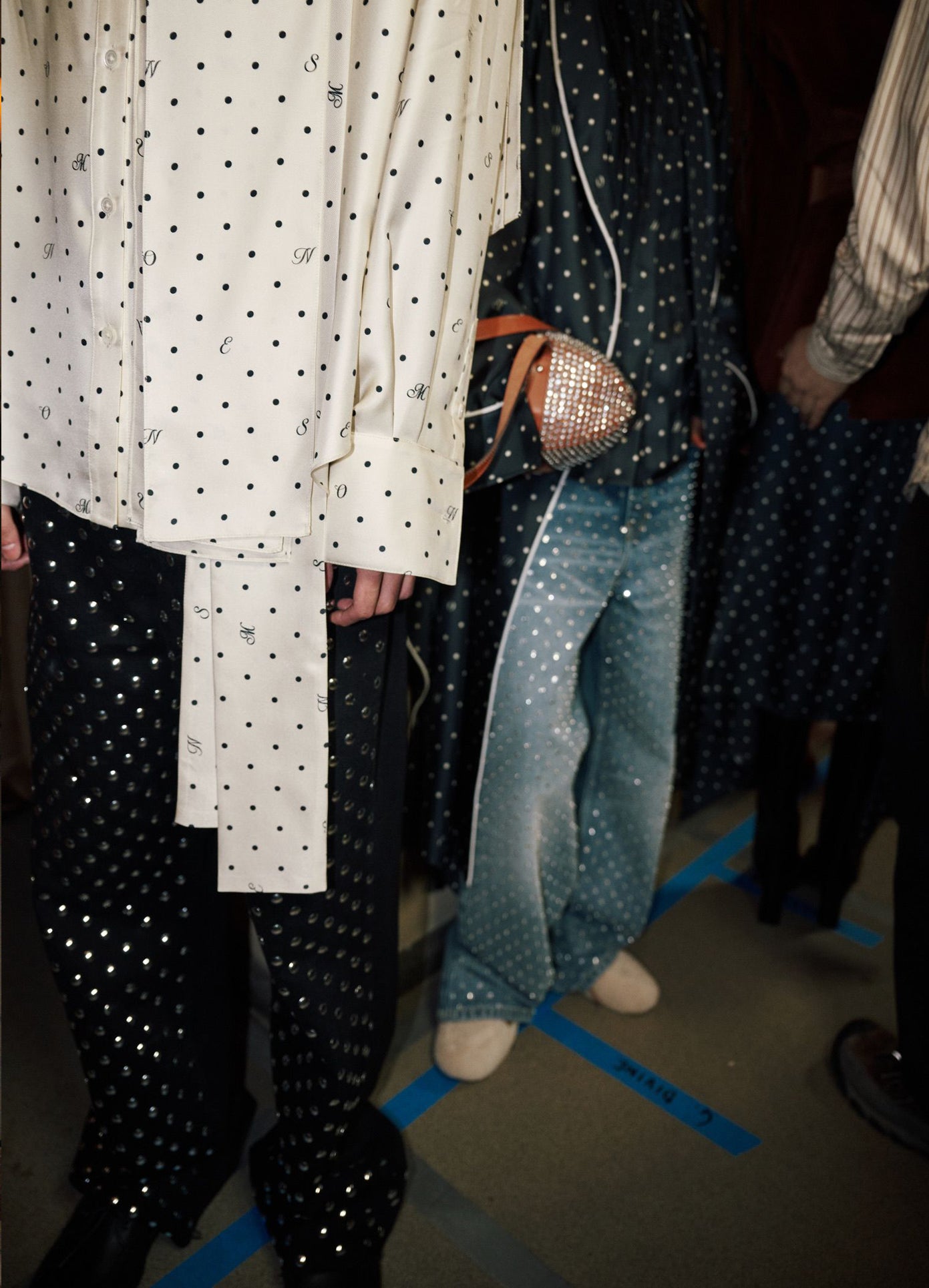 MONSE Black Denim Jean With Grommets on runway models