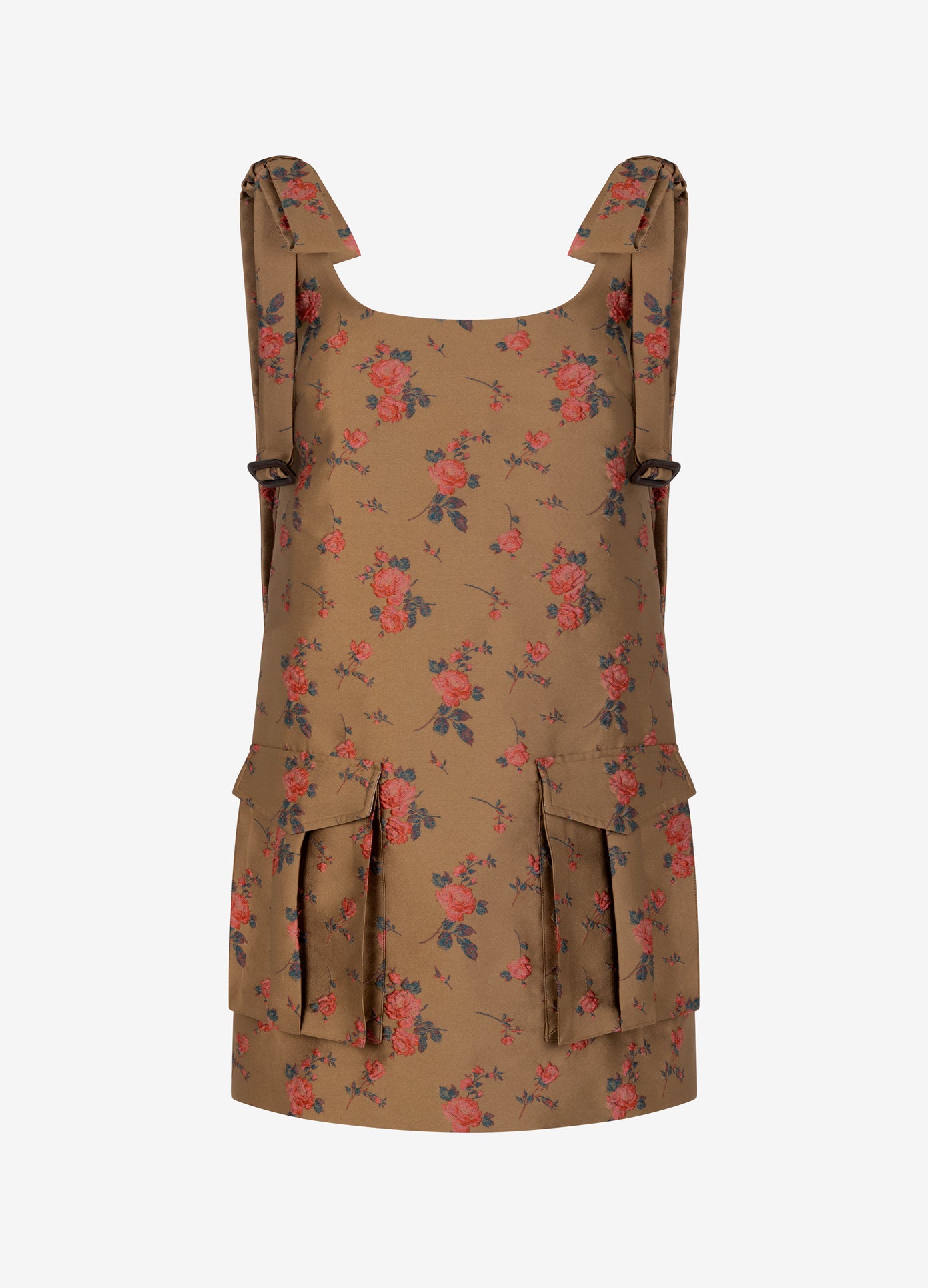 MONSE Cargo Mini Dress in brown flat front