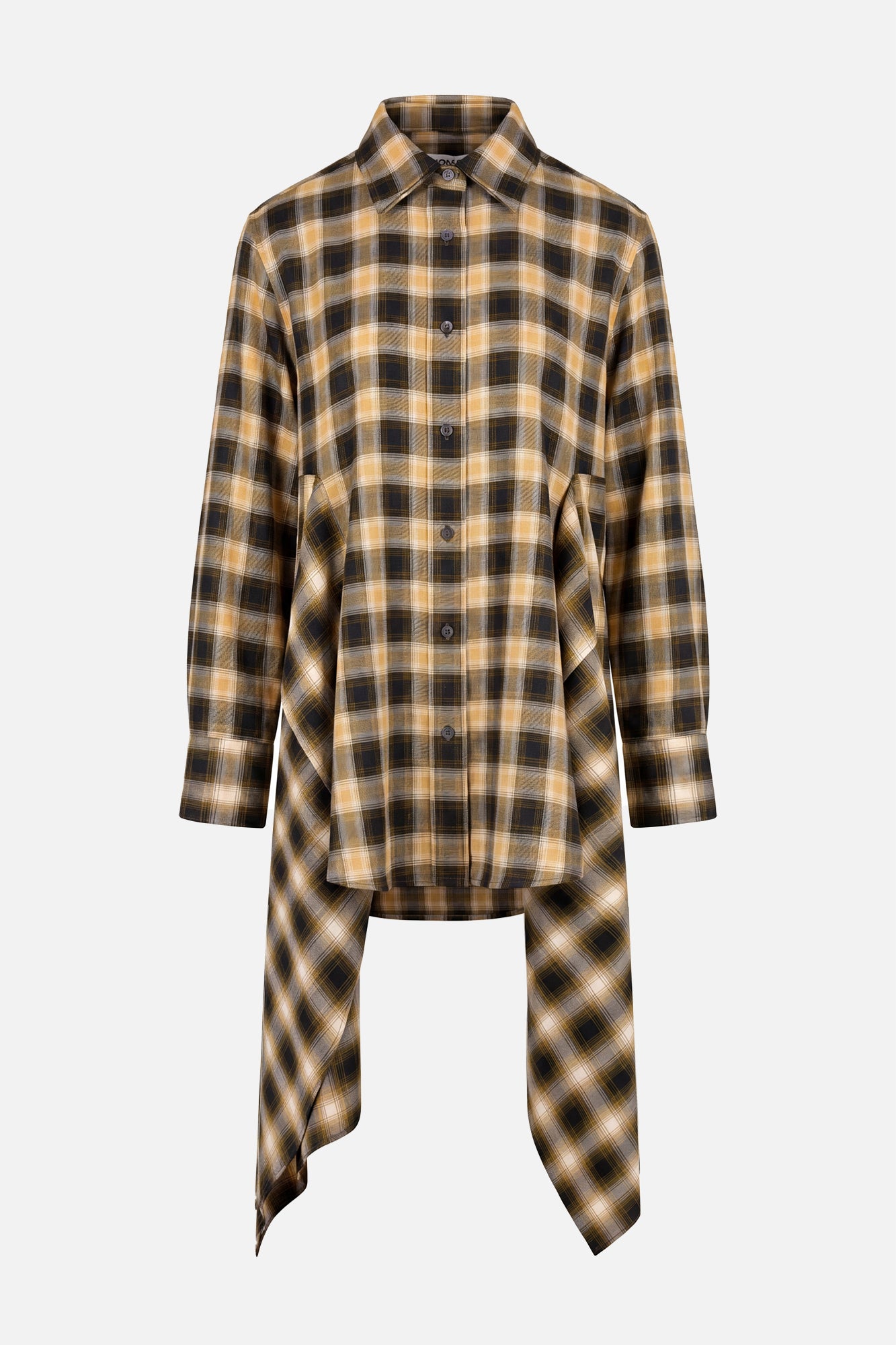 Cascade Front Shirt Dress