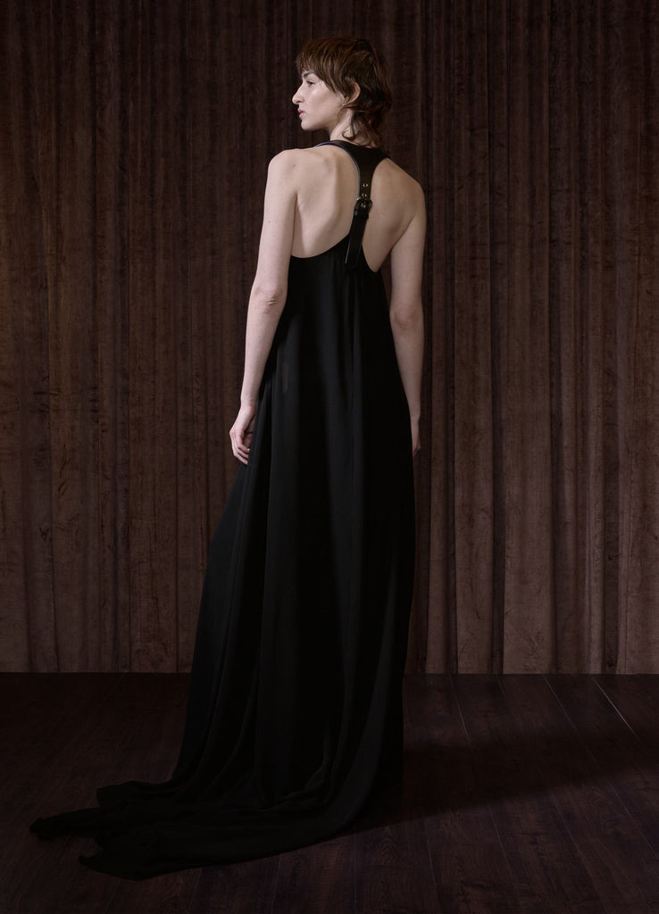 Chiffon Maxi Dress in Black