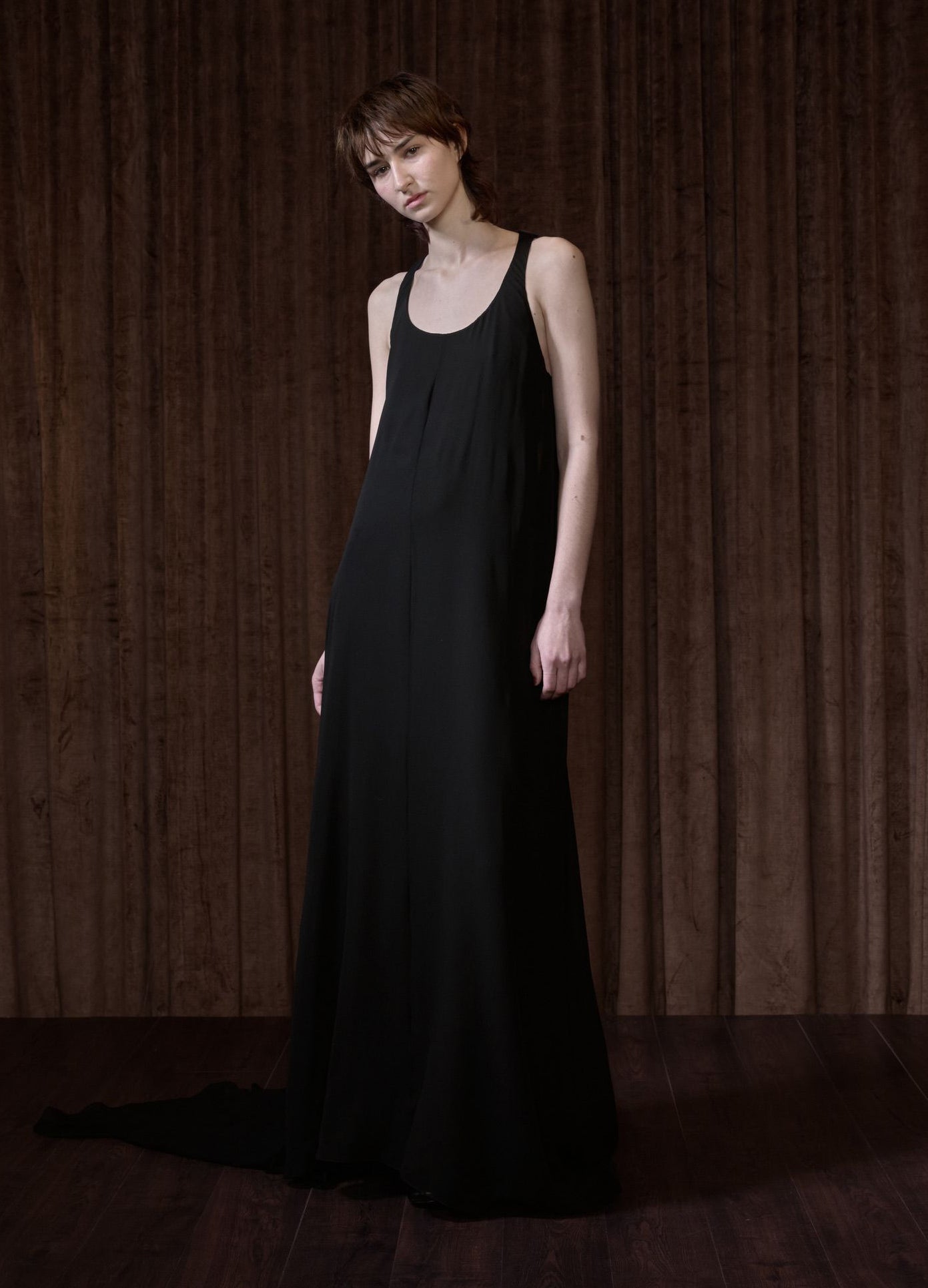 Chiffon Maxi Dress in Black – MONSE